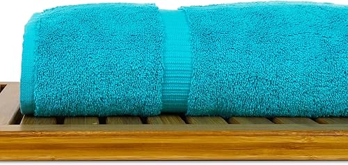 Miniatura 8 de Bare Cotton - Juego de dos toallas de lujo para baño, sauna y spa con franja decorativa