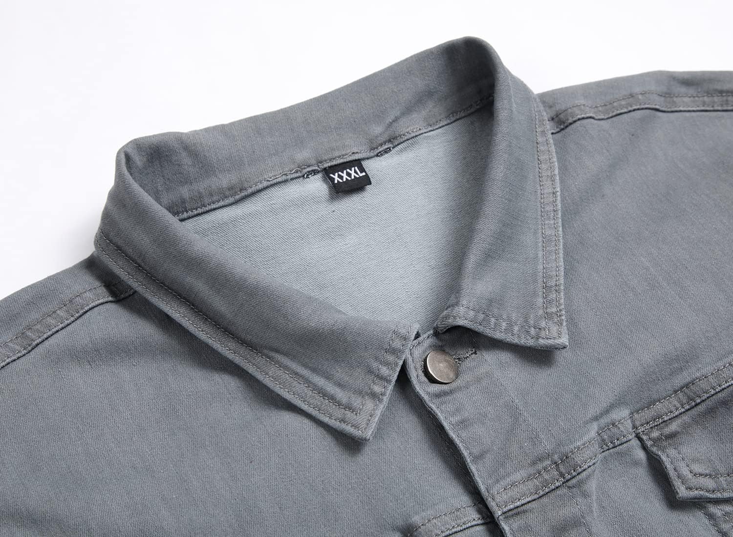 LAMKUKU Mens Denim Jacket Ripped Slim Jean Jacket Coat for Men - Image 3