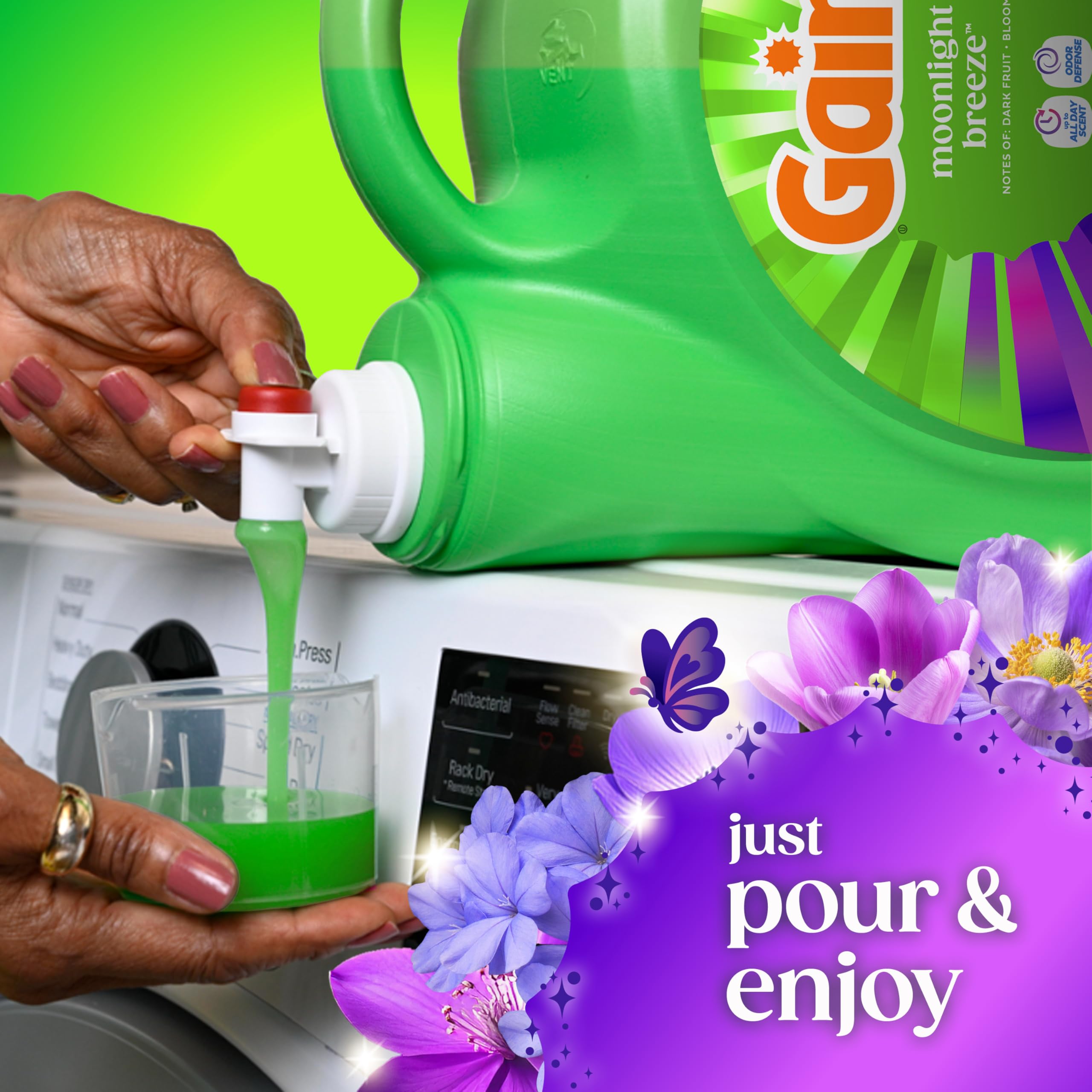 TONOMOGentle Laundry - Detergente líquido Moonlight Breeze Scent, 45 cargas, 1,922 ml, 2 unidades, compatible con HE
