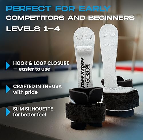 Miniatura 5 de Gibson Athletic Just Right Neo - Agarres de gimnasia para mujer, agarre de cuero con protector de muñeca de neopreno, cierre de velcro, agarres para