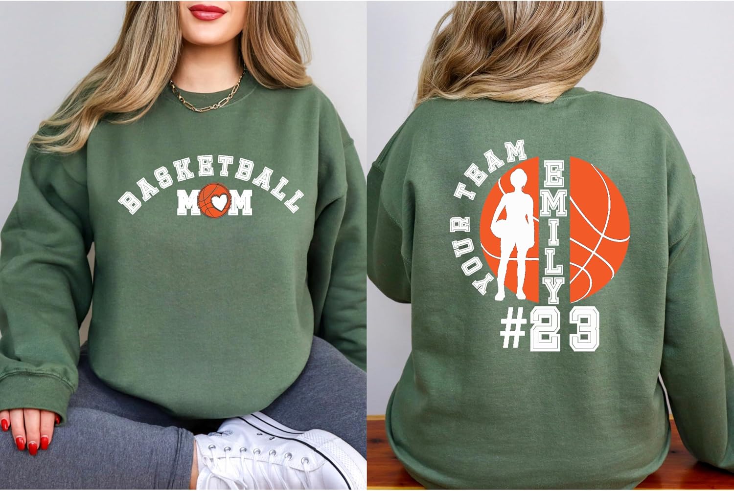 Custom Basketball Mom Shirt, Personalized Sweatshirt With Girl Player for Women, Gift for Lover, Game Day Sweater Multi