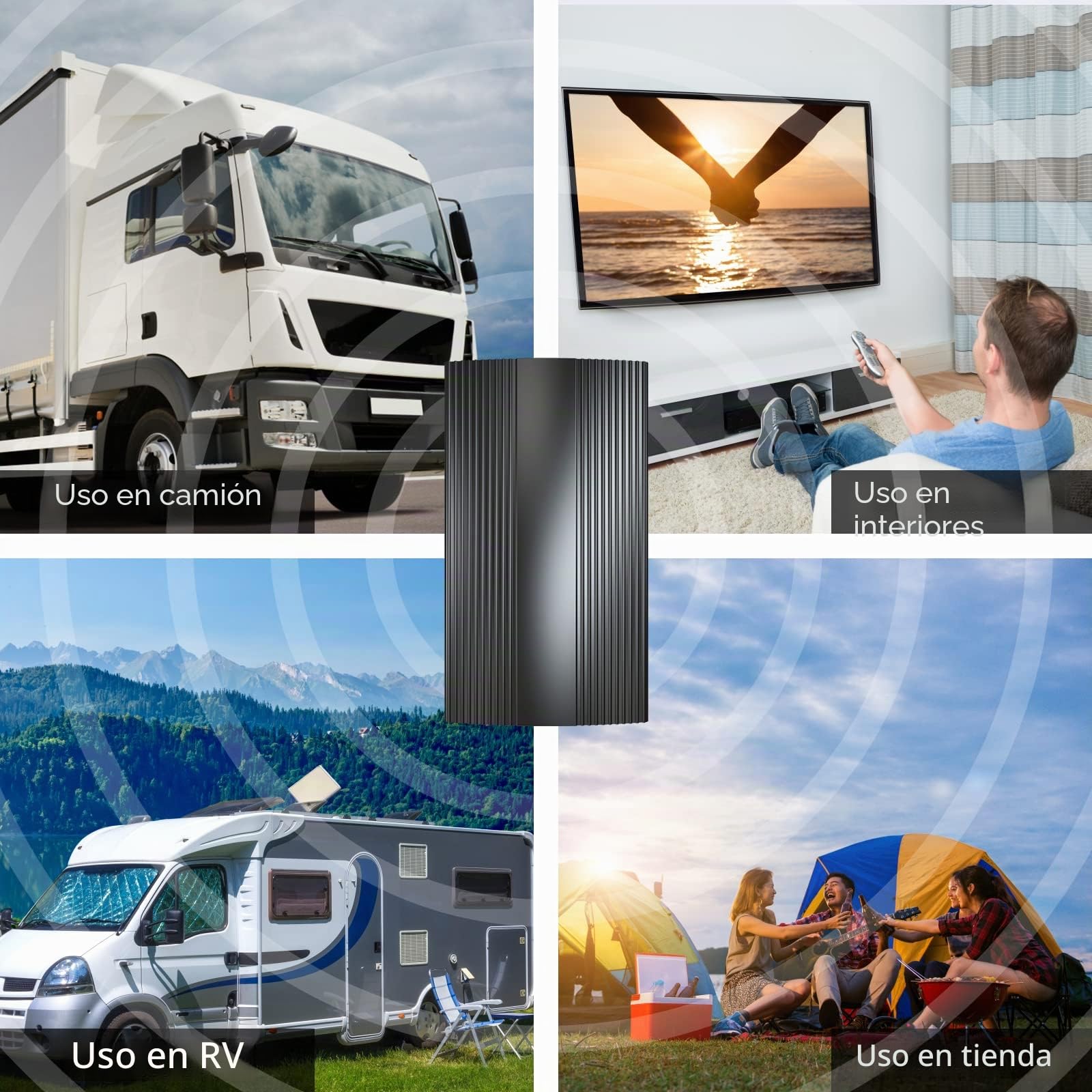 2026 Antenne TV Intérieur Puissante, 600KM+ Antenne TNT Intérieure Numérique Pour La Réception De Chaînes Locales, Avec Amplificateur Pour UNE Réception 360° HD, Convient À Tous Les TVs, Câble 10m