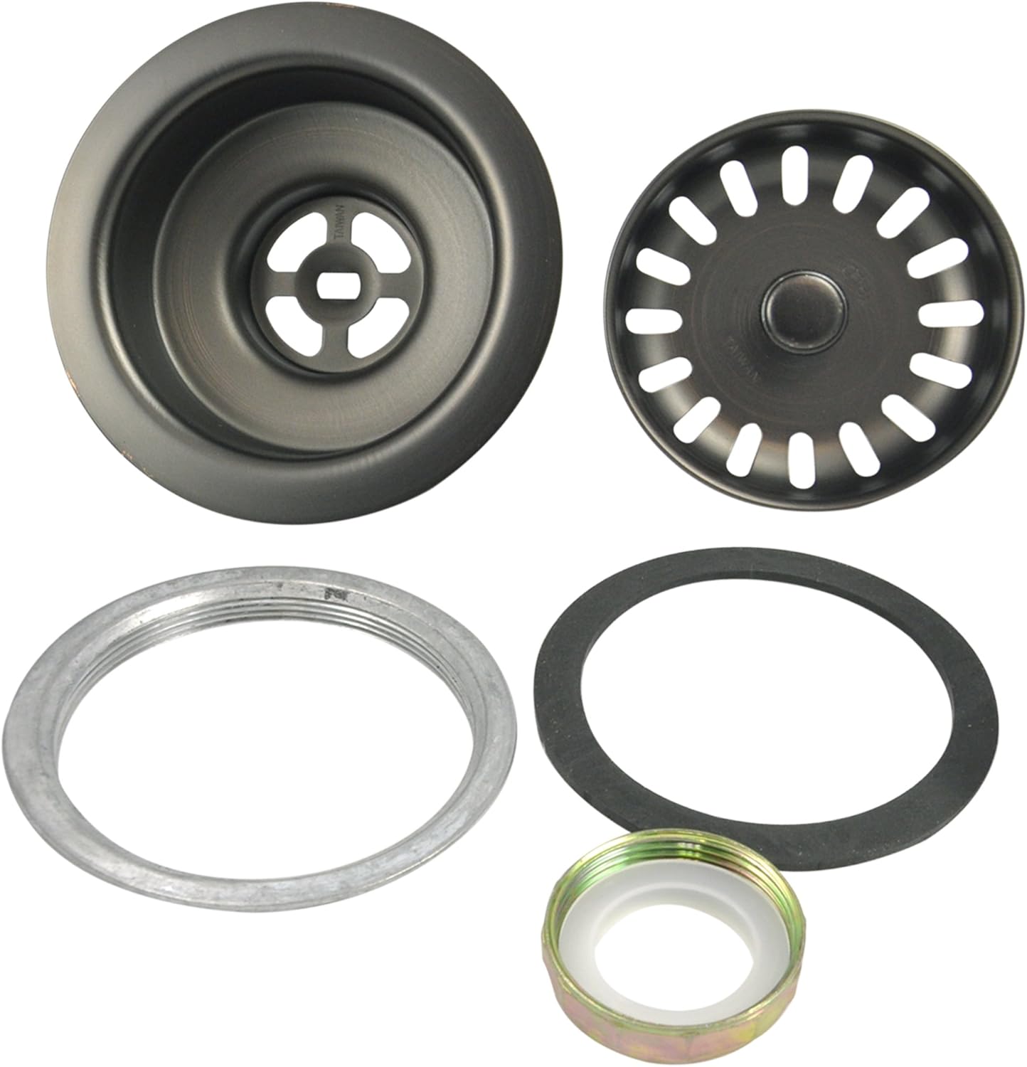 DANCO Kitchen Sink Drain Strainer Assembly | Basket Strainer Replacement | Fits 3-1/2 in. Drains | Metal | Oil Rubbed Bronze (89304)