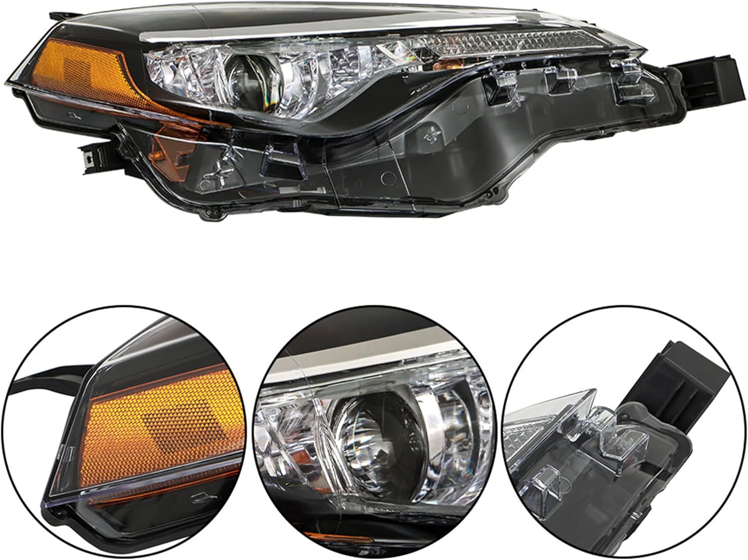 Replacement for Toyota Corolla LE 2017-2019 w/DRL Headlight Assembly Projector Left and Right Side Pair