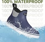 Men's Waterproof Deck Boots - Slip On Short Ankle Rubber Shoes | Anti-Slip Neoprene Booties for Fishing, Gardening & Boating | Chelsea Work Footwear, All-Season