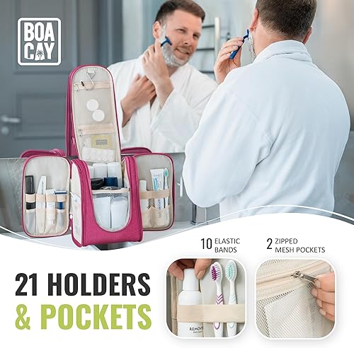 Miniatura 4 de BOACAY Neceser de viaje colgante para mujeres y hombres, bolsa de maquillaje y ducha, M, Neceser