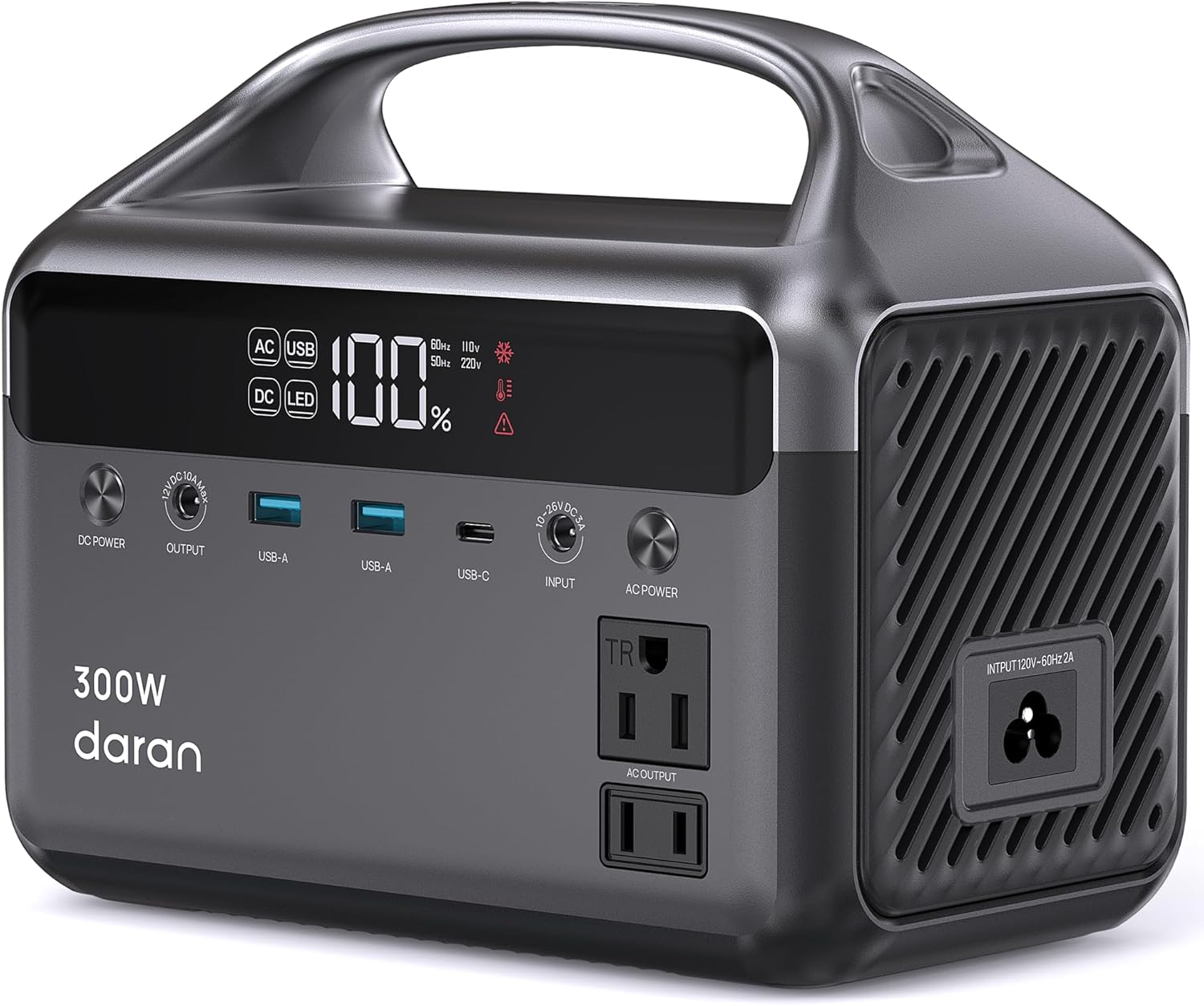 DaranEner Moveable Energy Station, 300W (Surge 600W) 192Wh(60,000mAh) Energy Financial institution with 110V AC Outlet, LiFePO4 Battery for Dwelling Emergency, Tenting, Journey,& Out of doors Electronics(Possibility Photo voltaic Generator)