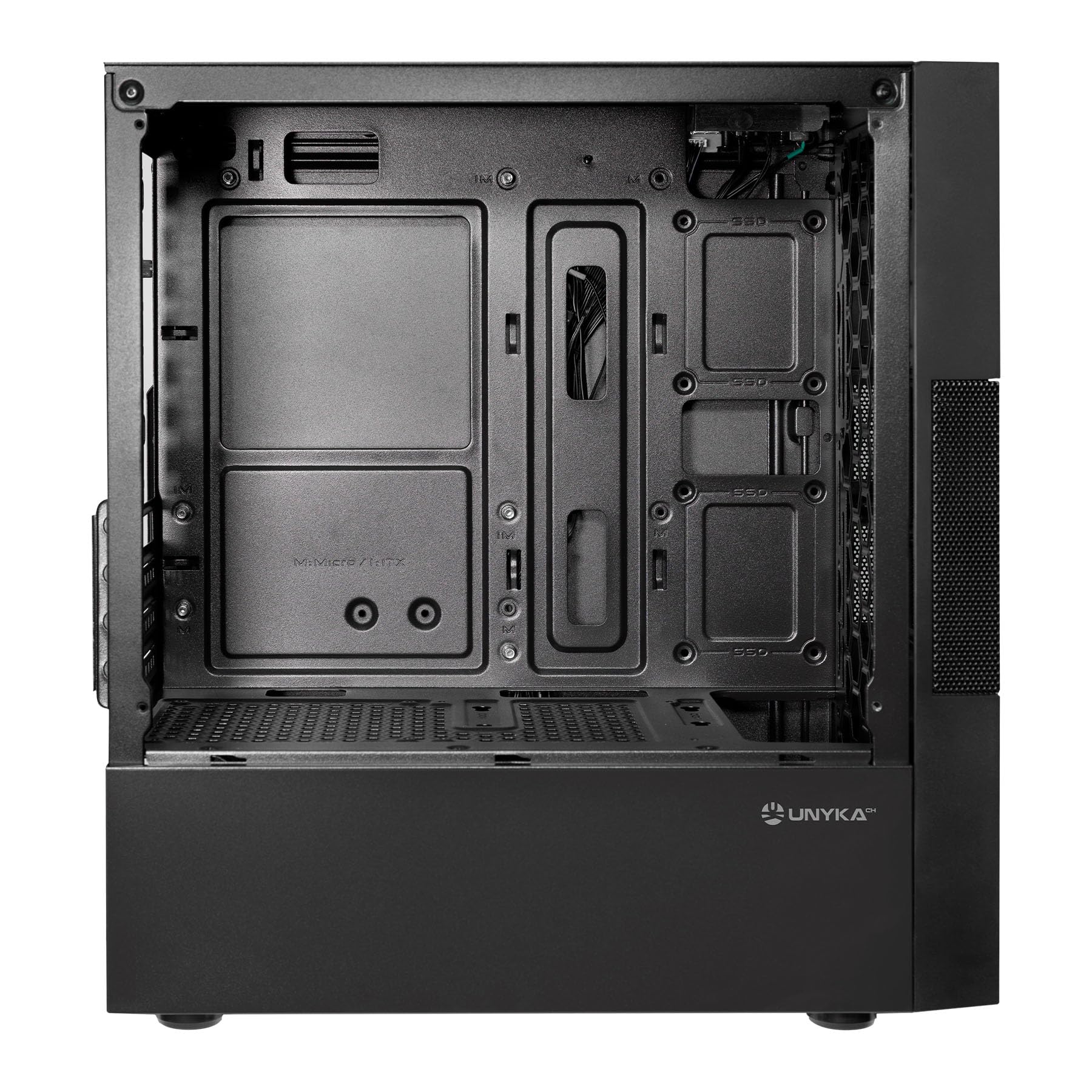 UNYKAch Caja Micro ATX Aero C25, Sección Central de Rejilla, 2 Puertos USB 3.0 y 1 USB 2.0. Incluye Fuente de Alimentación ATX de 500W (máx)