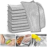 XANGNIER 8 Pcs Multipurpose Wire Dishwashing Rags,New Upgrade Non Scratch Wire Dishcloth,Steel Wool Cleaning Cloths,Multi Purpose Metal Mesh Miracle Cleaning Cloths for Kitchen,Dishes,Sink