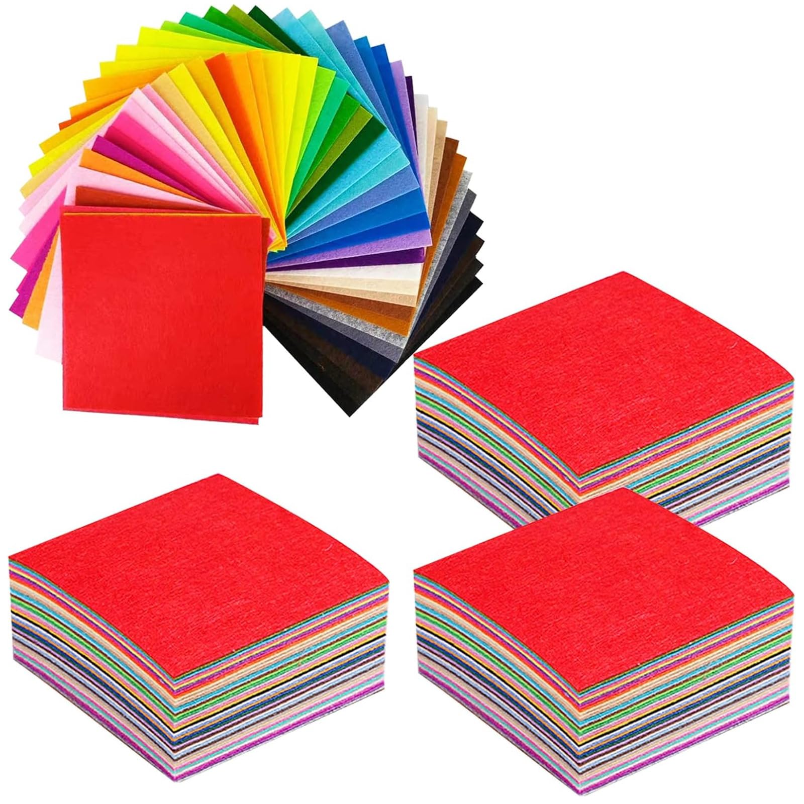 60 PCS Polyester Felt Squares Assorted Colour Fabric Sets - 10cm Small Pastel Material Sheets for Sewing, Patchwork, and Crafting With Children