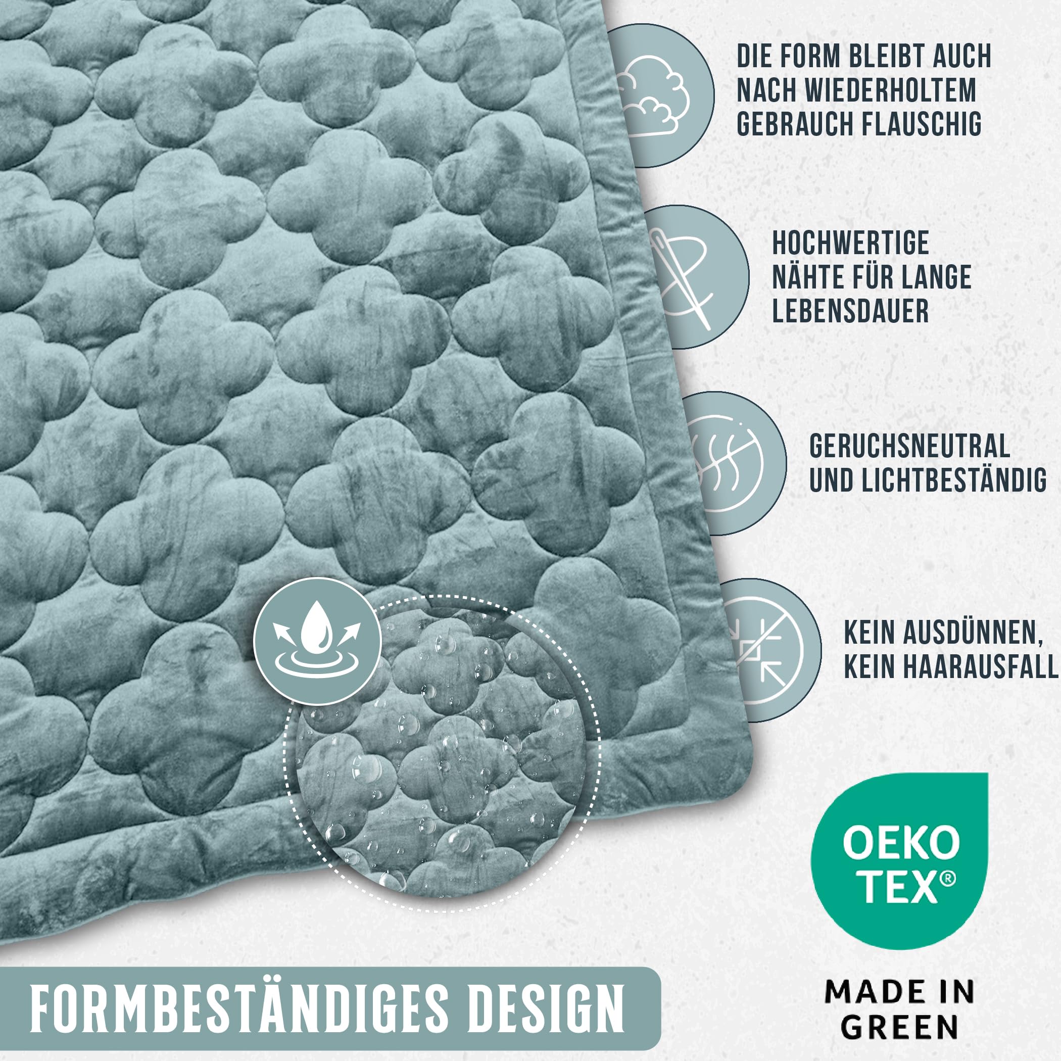 SLEEP COMFY 4 Jahreszeiten Bettdecken 220 x 240cm, Samt & Mikrofaser ohne Bezug, Atmungsaktives, Hypoallergene Steppdecke für Zuhause, Caravan & Camping, Oeko-TEX®-Zertifiziert