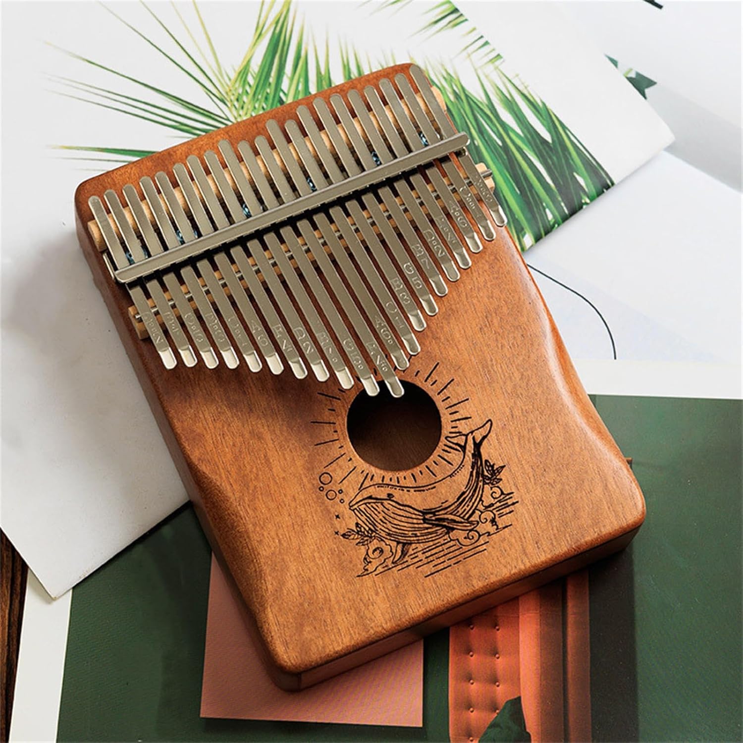Solid Wood 17 Tone Thumb Piano 21 Tone Kalimba Finger Piano for Piano Beginner(2,17 notes)