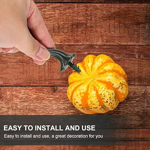 Miniatura 2 de NUOBESTY 24 tallos de calabaza falsos para bricolaje, suministros de calabaza de Halloween, adorno de linterna Jack o Lantern, herramienta para