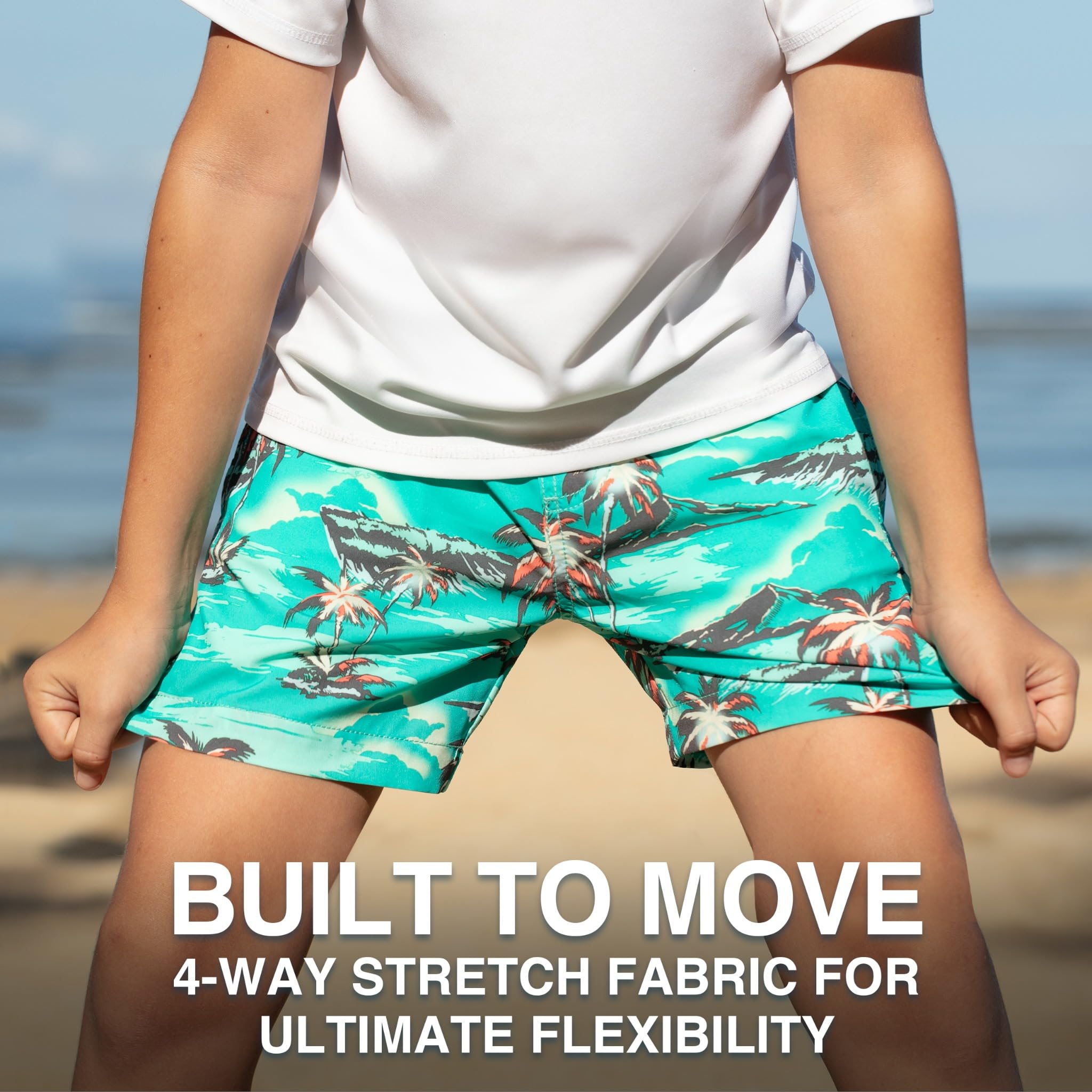Kanu Surf Adventure Swim Trunks with Compression Liner Quick Dry Stretch Boys Swimsuit Bañador para Hombre para Niños