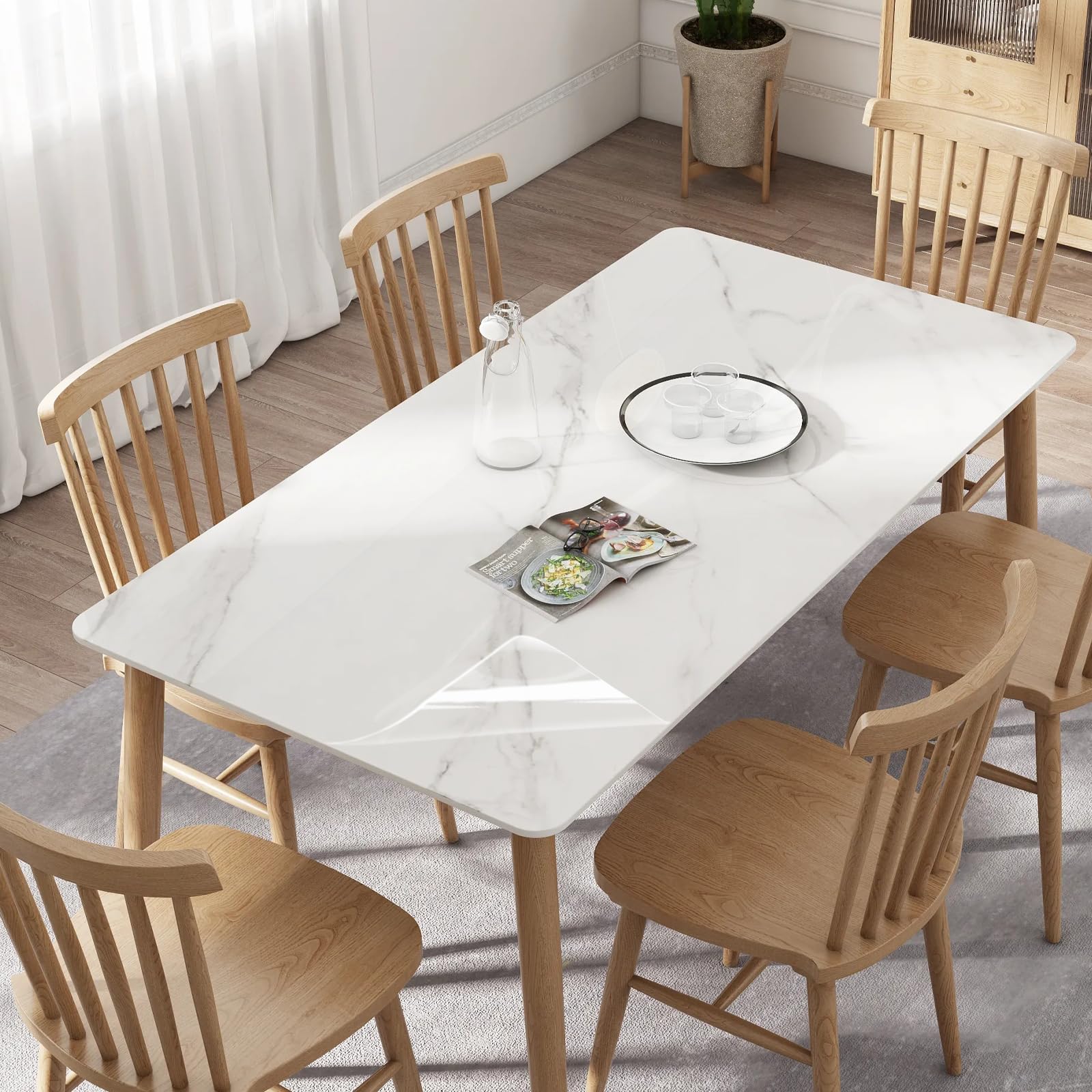 Pellicola adesiva trasparente autoadesiva per mobili, 90 x 600 cm, pellicola protettiva per pareti, tavolo e libri, pellicola trasparente per mobili, impermeabile, carta da parati