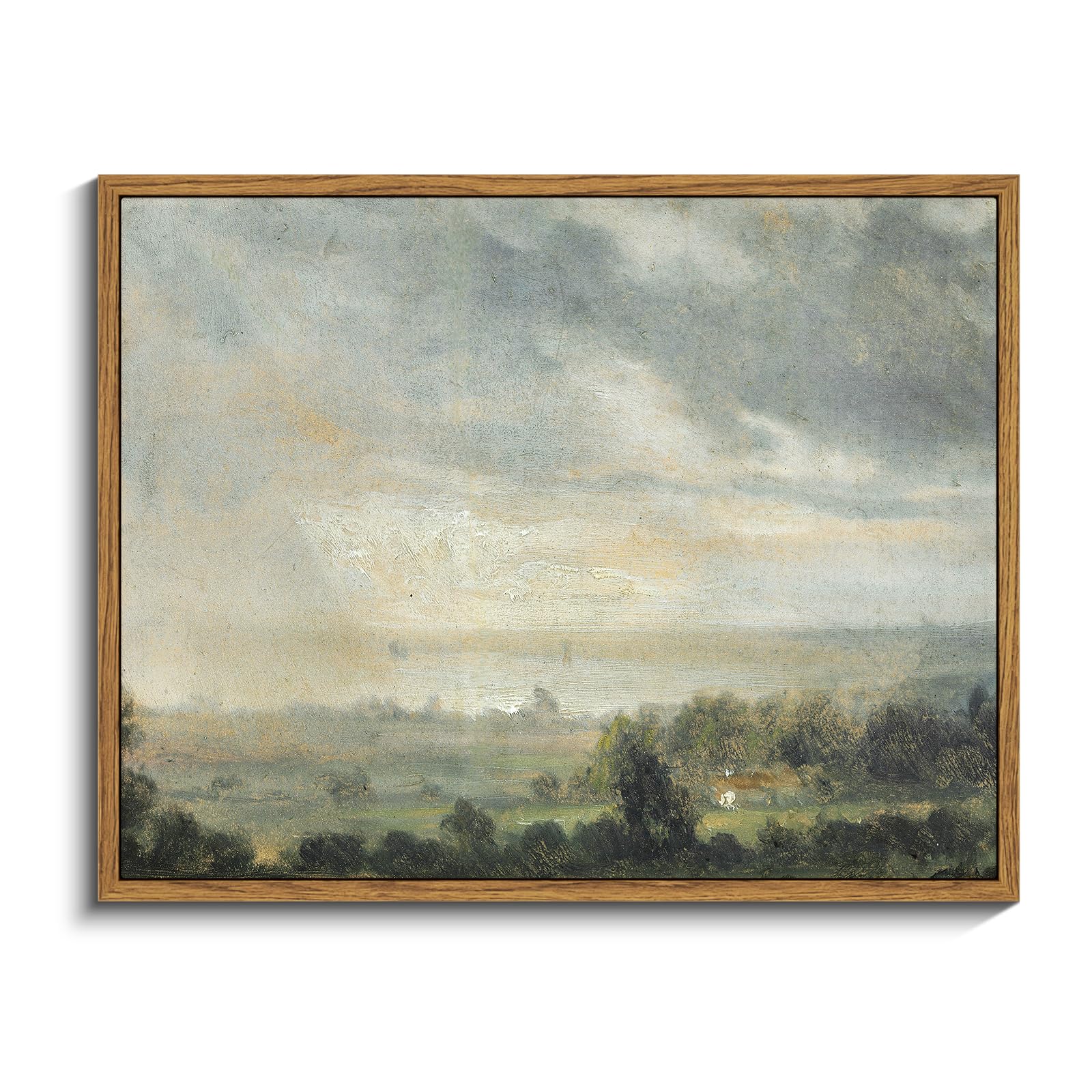 InSimSea Framed Canvas Wall Art, Meadow with Flowers Painting, Landscape for Living Room, Bedroom, Home, Bathroom Decor, 8x10 — view 252