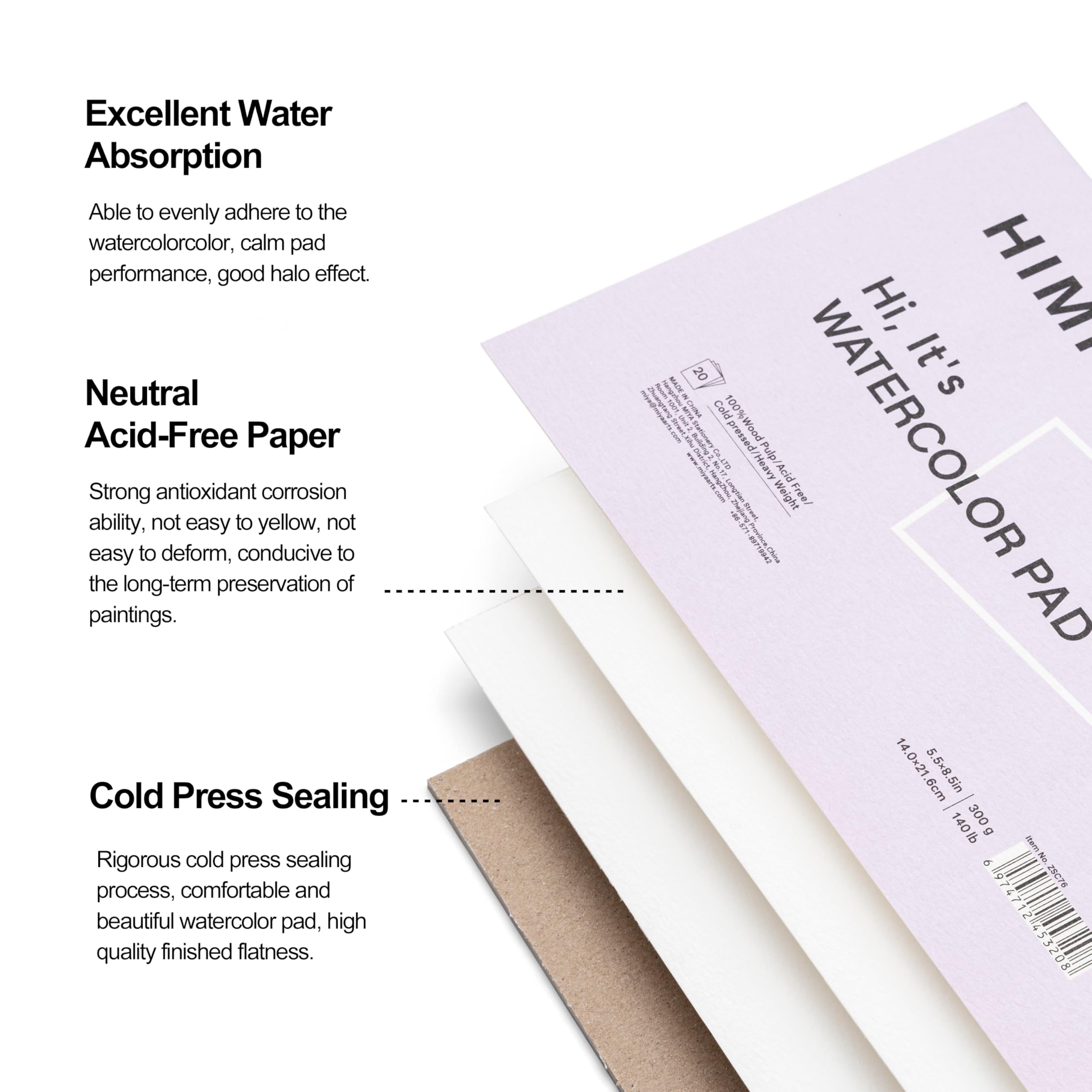 HIMI Watercolor Paper Pad, 5.5x8.5