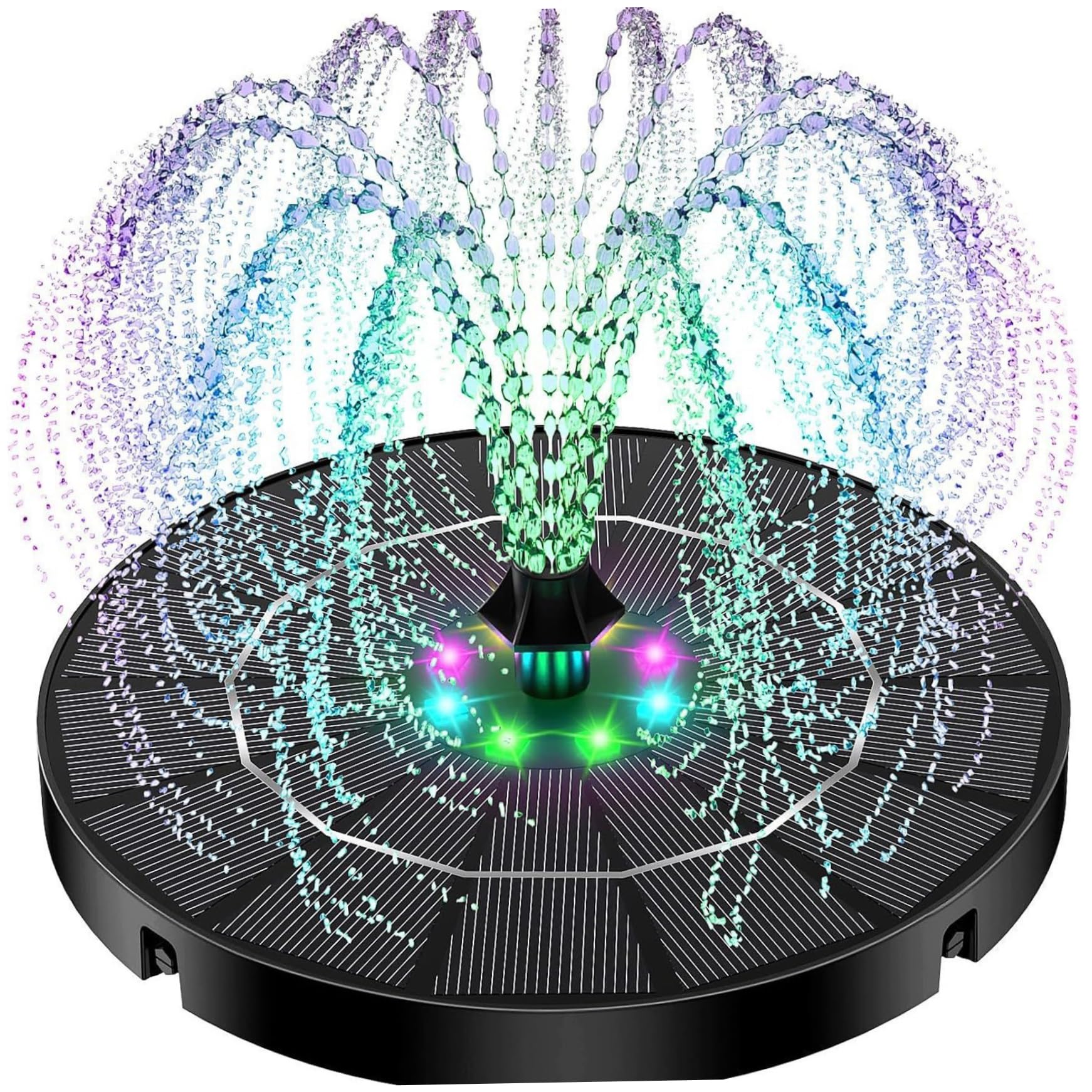Pompe de fontaine solaire 3,5W à buses interchangeables et LED de piscine
