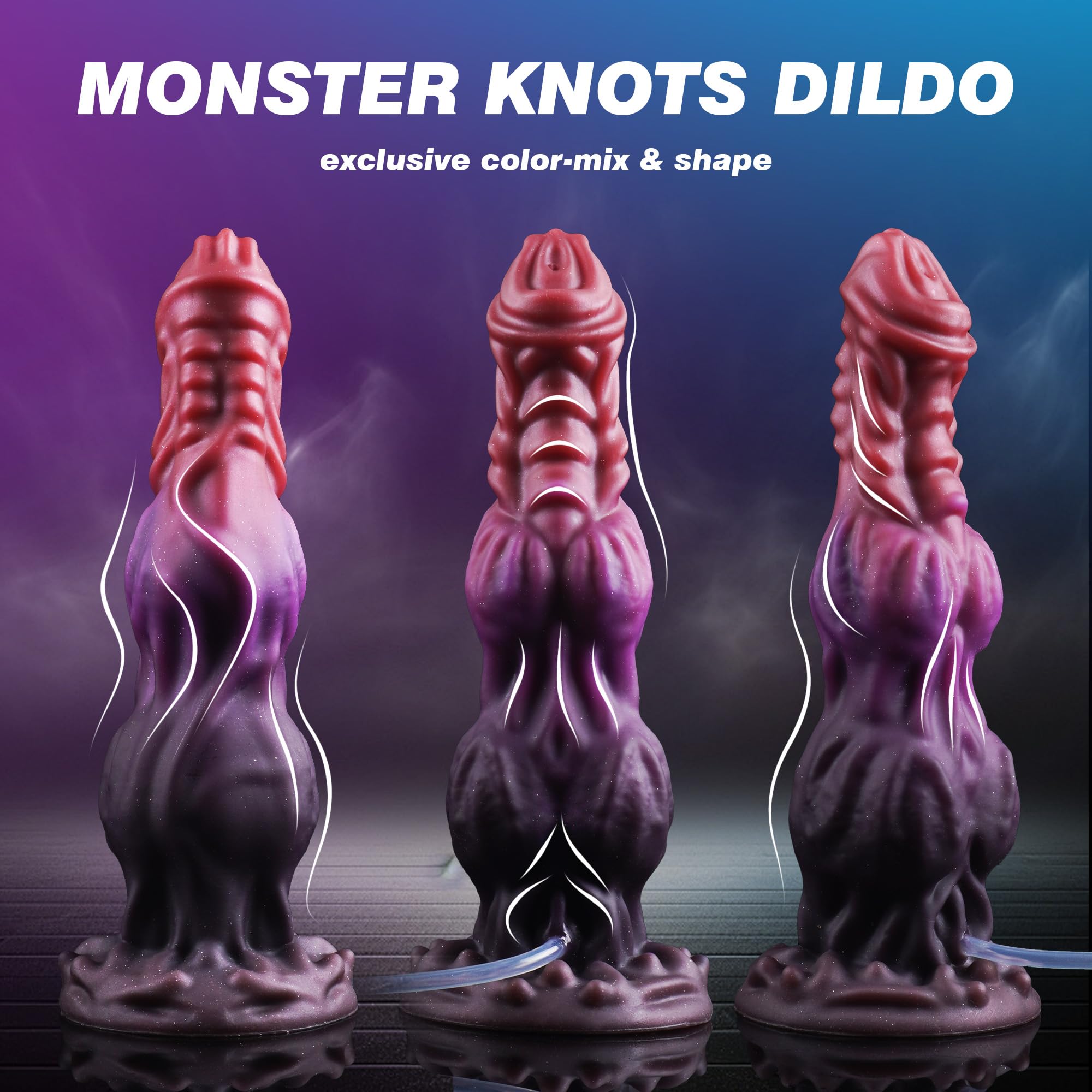 9.6" onster Dildo Fantasy Squirting Dildo with 2 Big Knots, Dragon Horse Dildos Dog Dildos Knotted Ejaculating Toy with Strong Suction Cup, Adult Toys for Women Men: L