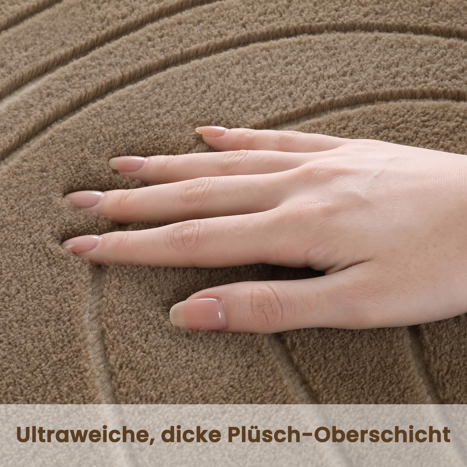 Treeboy Teppich Wohnzimmer 160x230 Kaffeebeige Groß Schlafzimmer Carpet Rug | Kurzflor Flauschig Waschbar Antirutsch Rugs Modern Kinder Teppiche Gegend 3D Abstrakt für Kinderzimmer Mädchen Jugendzimmer