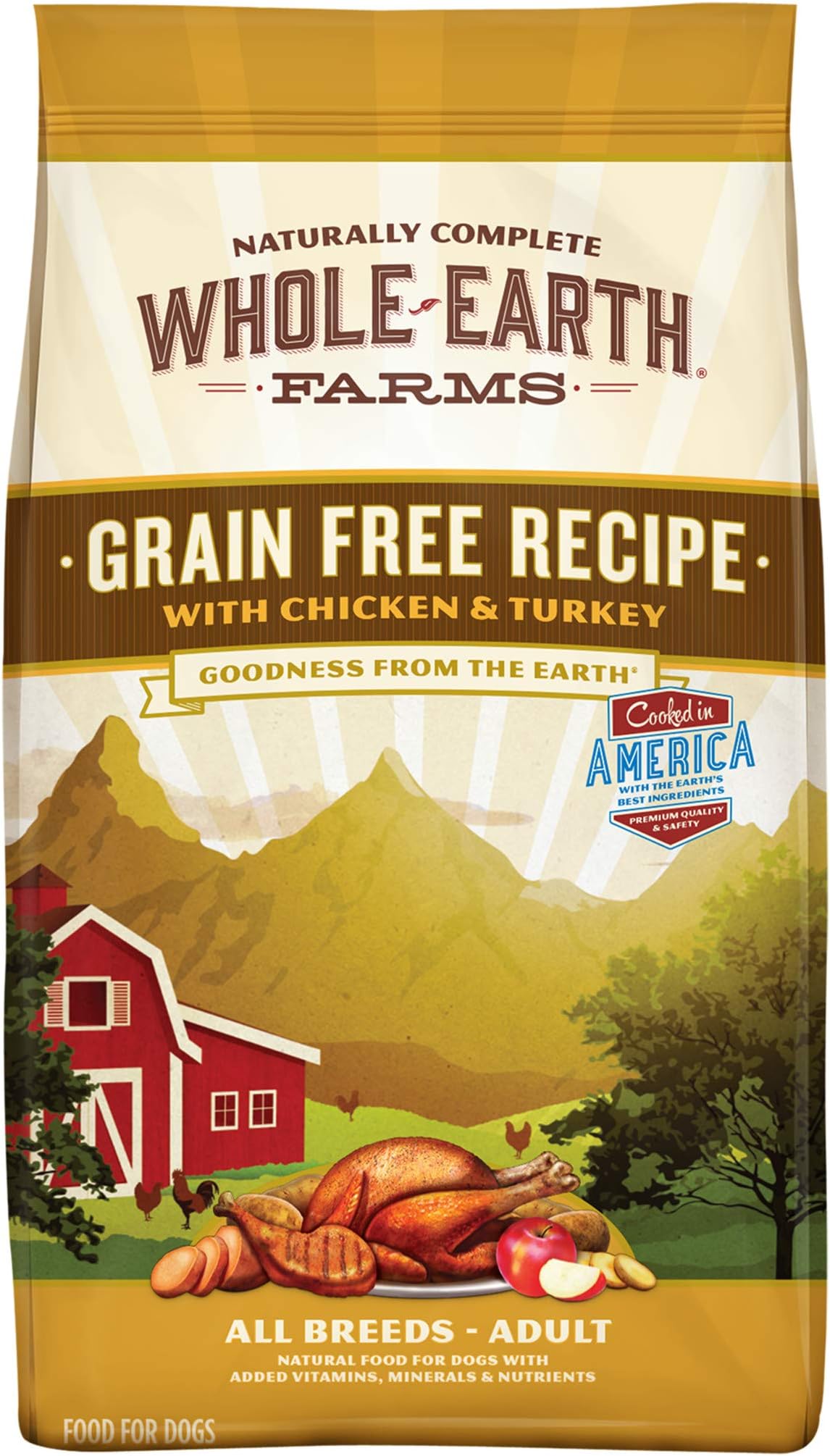 Whole Earth Farms Grain Free Recipe Dry Dog Food, Chicken & Turkey, 12-Pound