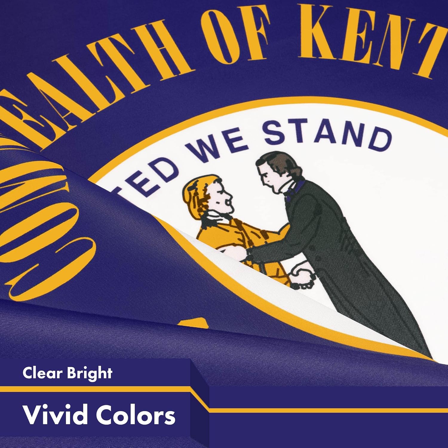 G128 Combo Pack: American USA Flag 3x5 Ft & Kentucky KY State Flag 3x5 Ft | Both LiteWeave Pro Series Printed 150D Polyester, Brass Grommets