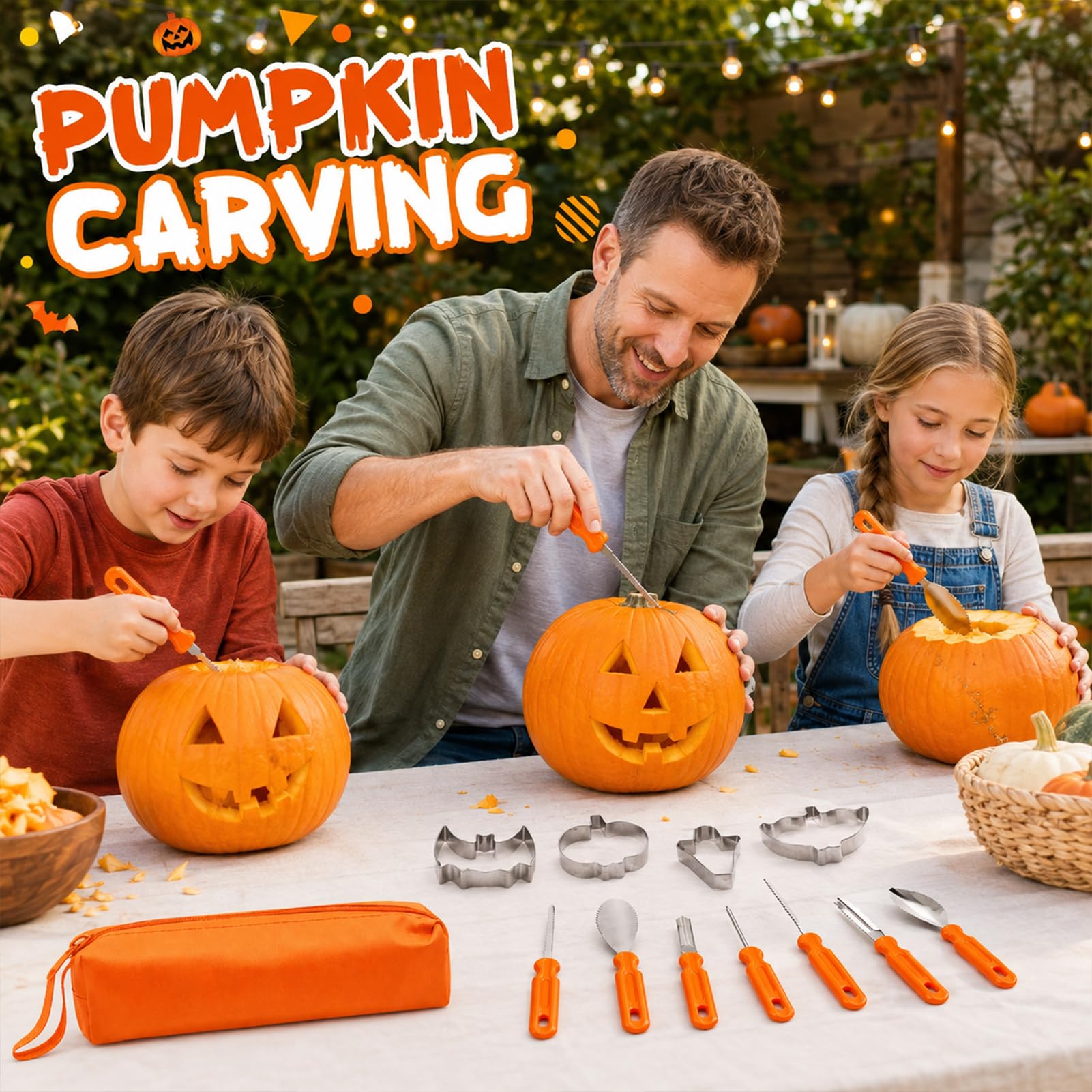Kit di strumenti per intagliare la zucca, taglierine di Halloween per