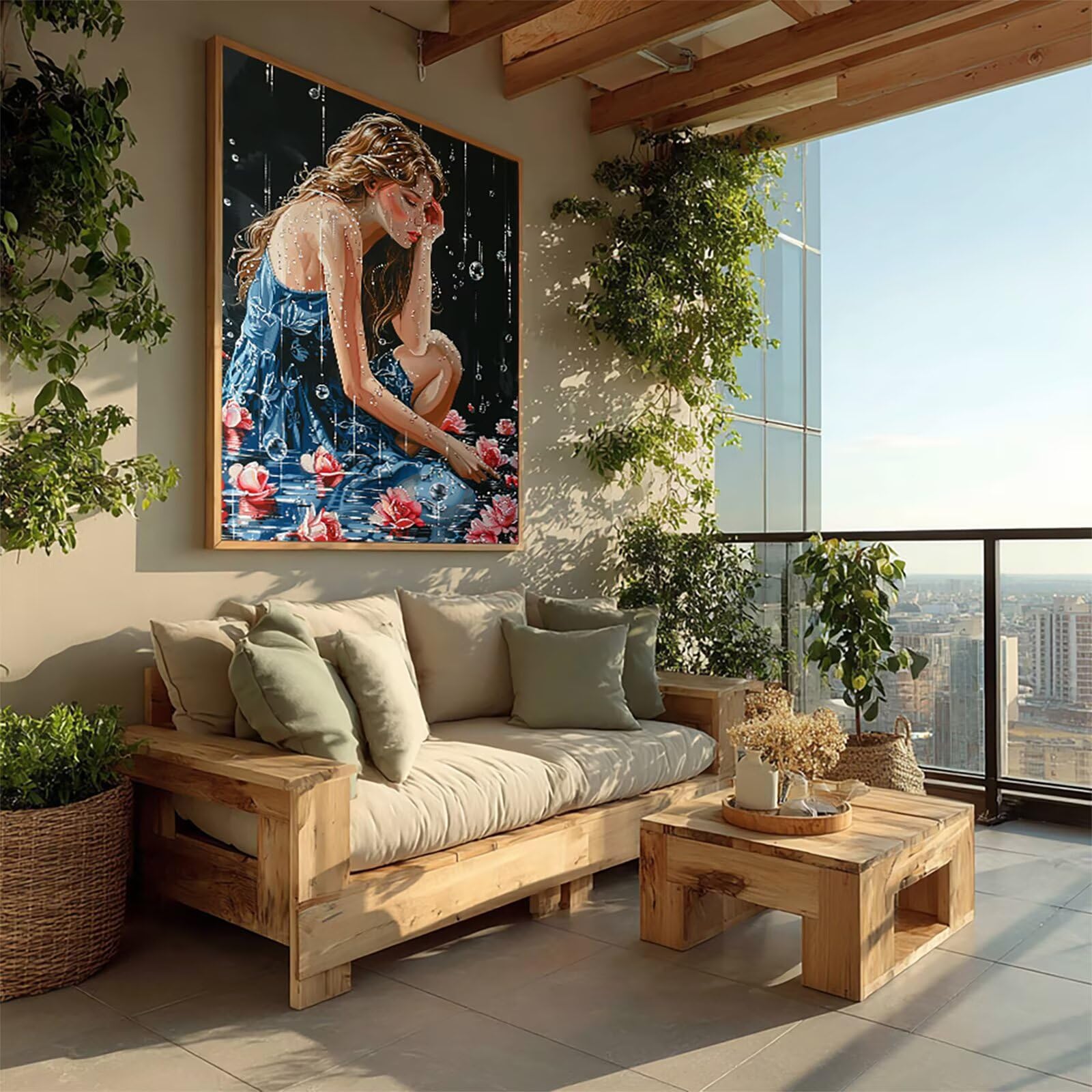 5D Diamond Painting 100x135cm, Flower Diamond Painting Kit Completo, S-7776