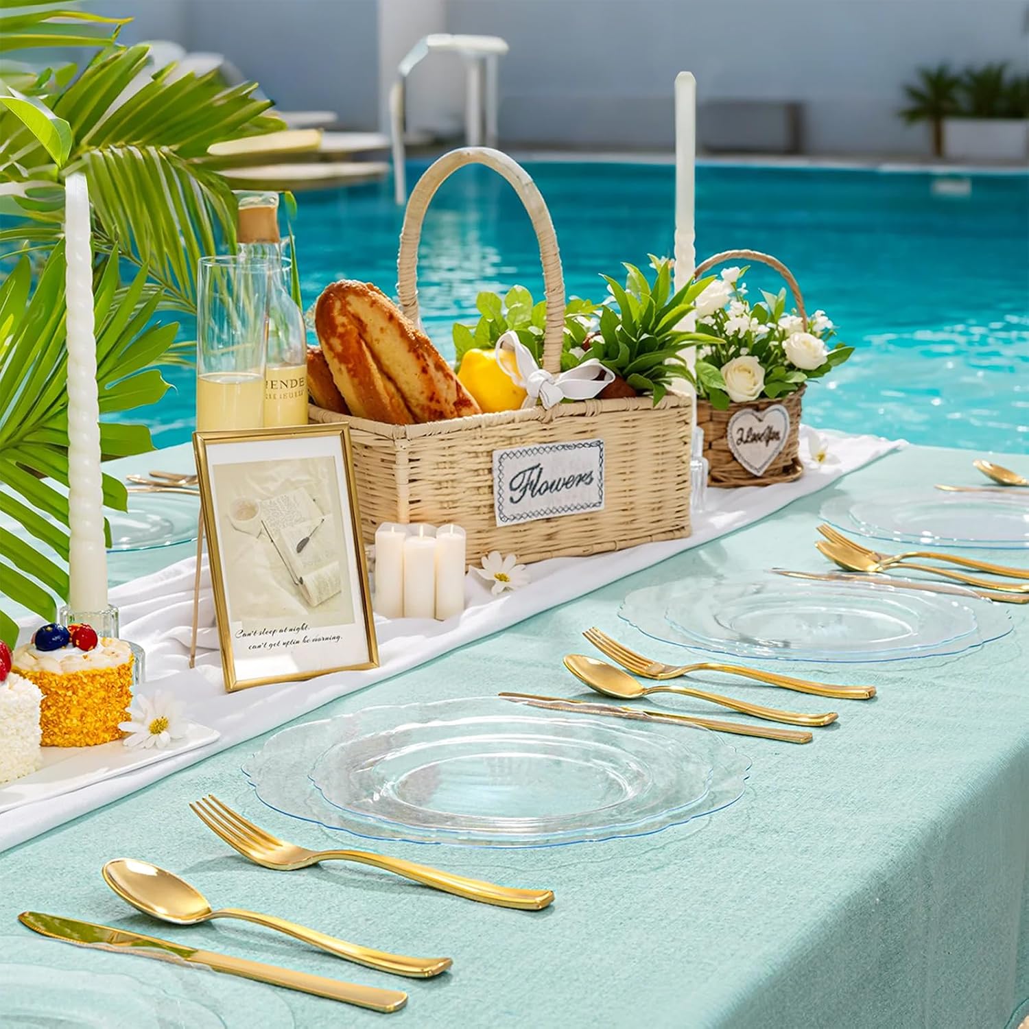 WDF 60pcs Clear Plastic Dessert Plates Disposable -7.5inch Small Disposable Clear Cake/Appetizer/Dessert Plastic Plates for Wedding, Party - Image 4