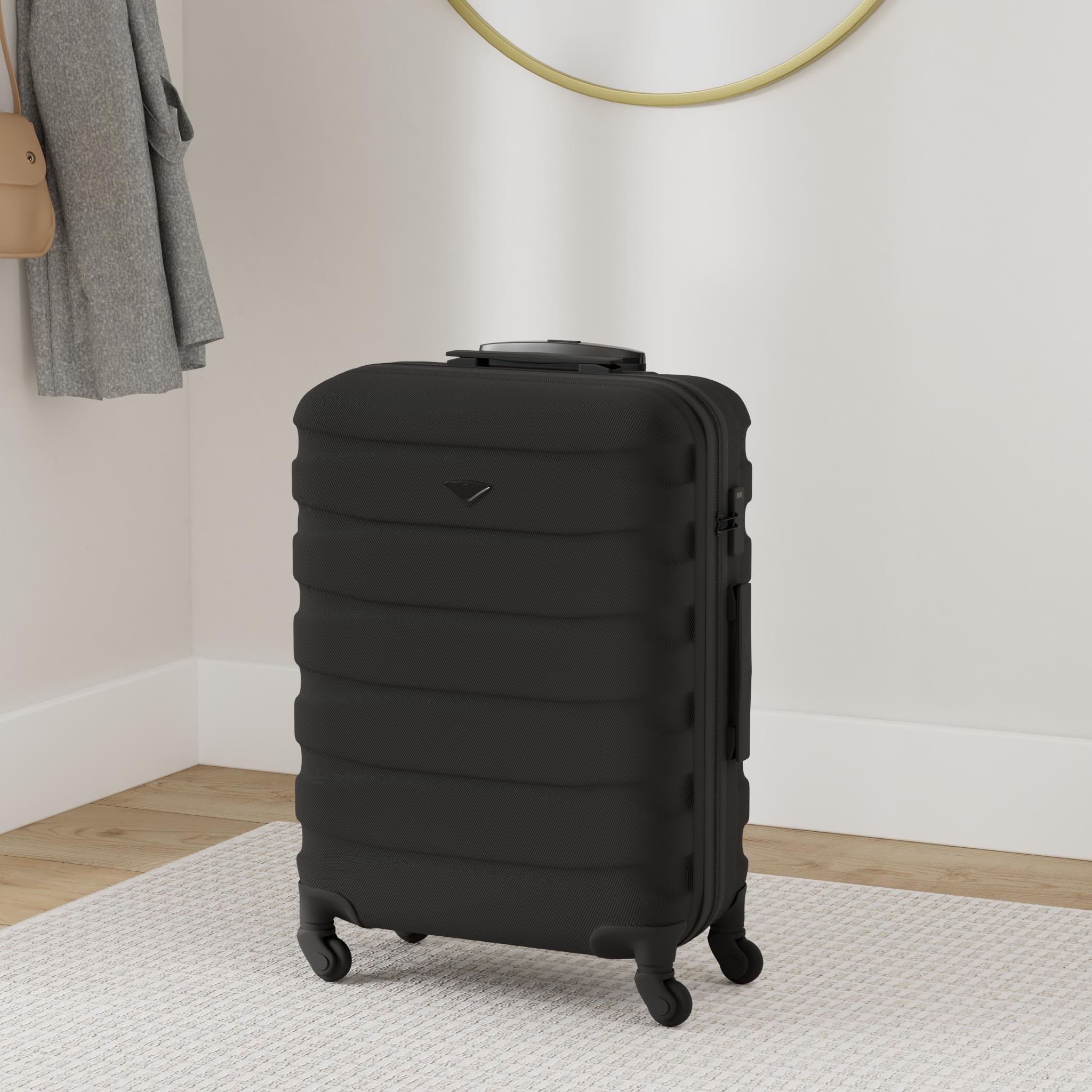 Flight Knight Valigie Rigide in ABS Leggere con 4 Ruote, Bagaglio a mano da cabina approvato per oltre 100 compagnie aeree come EasyJet, British Airways, RyanAir, Emirates e molte altre