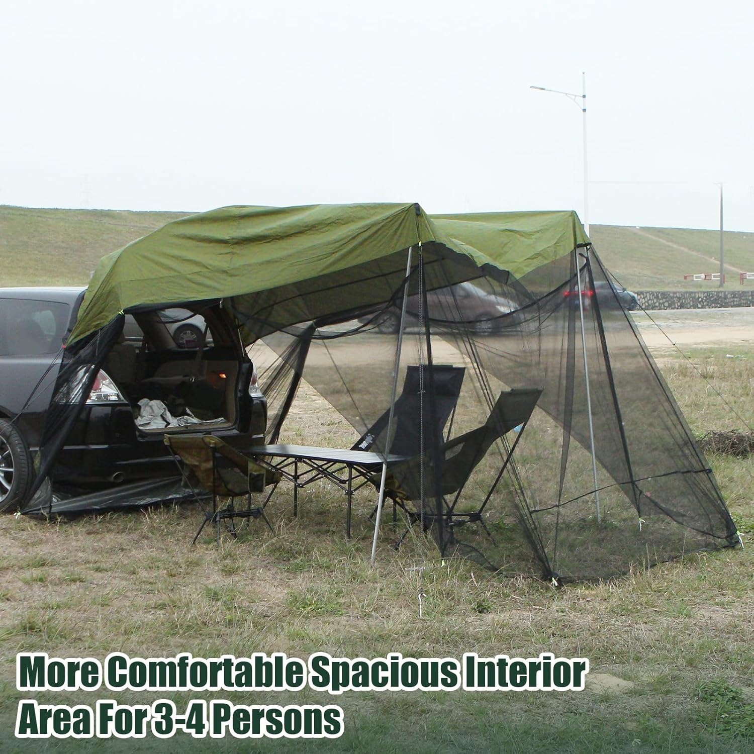 SUV Tailgate Tent Car Awning SUV Tent Attachment for Camping Car Tents for Camping SUV with Mosquito Net Ventilation and Airflow Design for Outdoor Carry Bag 9.5FT X 6.5FT X 6.5TF Army Green SUV Tailgate Tent Car Awning SUV Tent Attachment for Camping Car Tents for Camping SUV with Mosquito Net Ventilation and Airflow Design for Outdoor Carry Bag 9.5FT X 6.5FT X 6.5TF Army Green