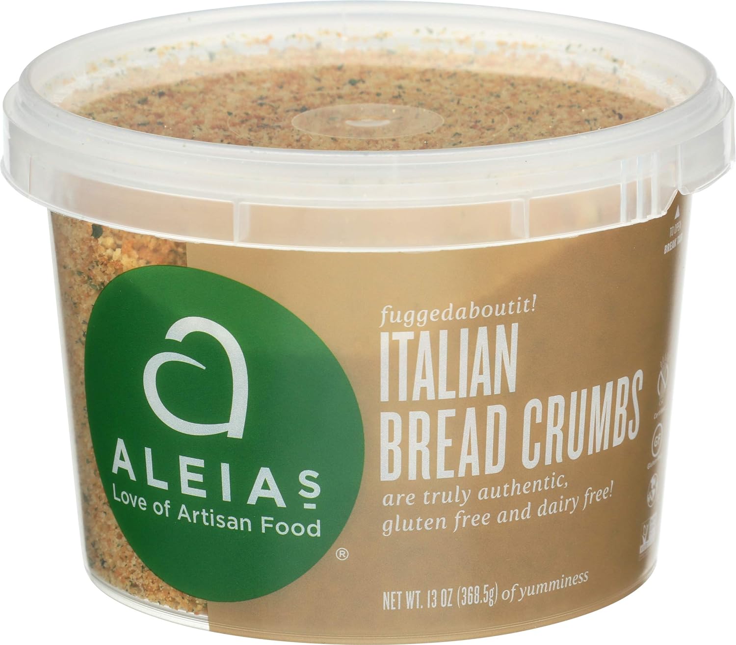 Aleia's Gluten-Free Italian Bread Crumbs, 13 oz - Non-GMO, Dairy-Free, Corn-Free, Kosher Breadcrumbs for Authentic Flavor