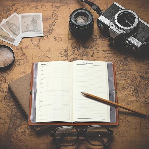 Miniatura 6 de MUDOR Libro de colección de penny prensado con diario de archivo, libro de penny de recuerdo con capacidad para 203 monedas, soporte prensado para