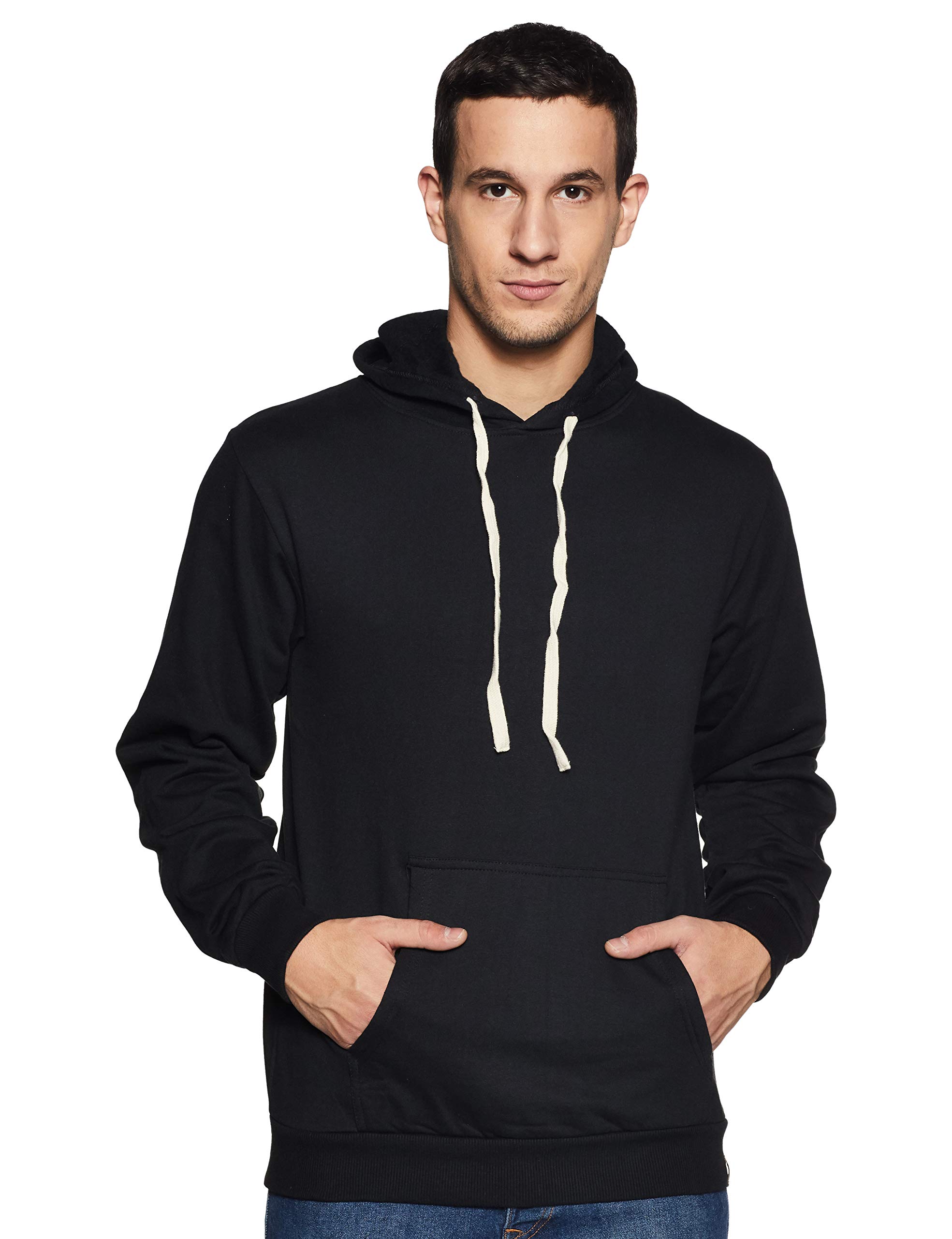 Campus Sutra Black Mens Hoodie in black