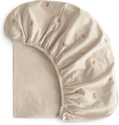 Miniatura 9 de mushie Sábana para cuna elástica y suave, ajustable de 16 x 30 pulgadas (verde romano)