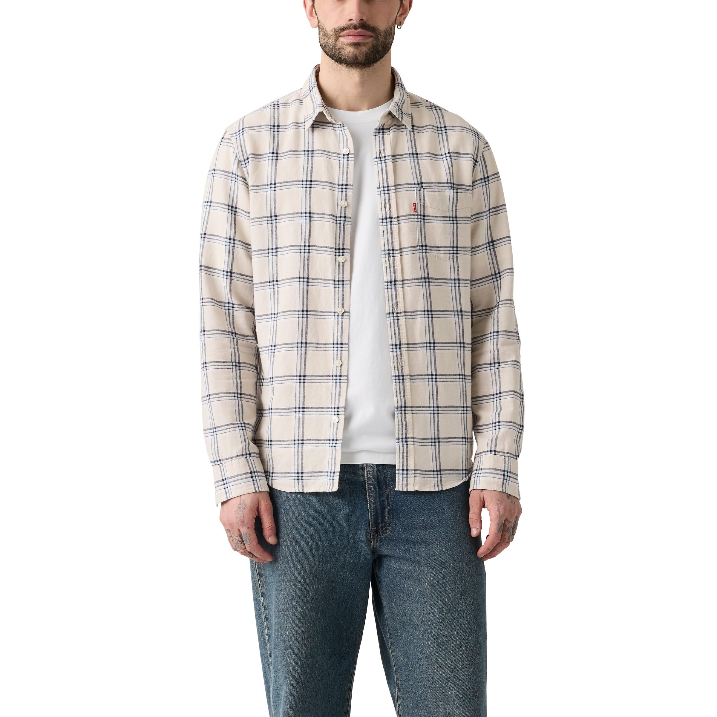 Levi's Herren Sunset 1 Pocket Standard Hemd mit Button-Down-Kragen, Ishu Plaid Moonbeam, XL