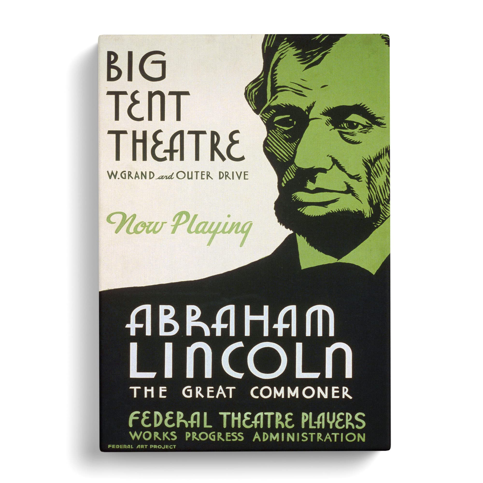 Wpa Abraham Lincoln Theatre Poster Canvas Print, Mixed, 25L x 50W cm - Image 2