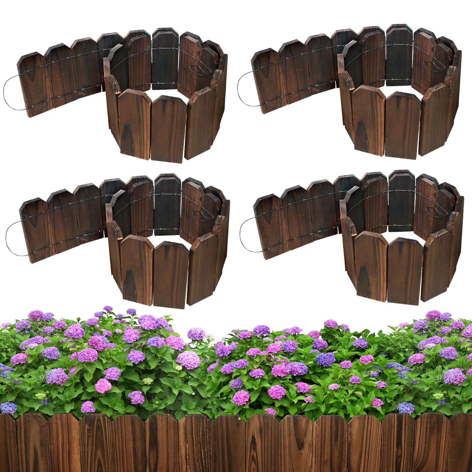 Mulctun Wood Garden Edging 47in Fir Timber Border (4-Pack)