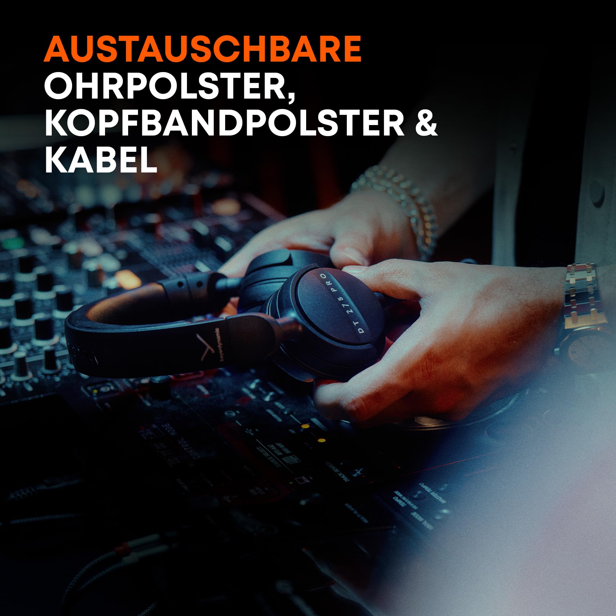 beyerdynamic DT 275 PRO On-Ear-Monitoringkopfhörer mit hoher Isolation | Ausgewogener Klangabstimmung, verriegelbarem Kabel und austauschbaren Teilen für Set, Bühne und Booth
