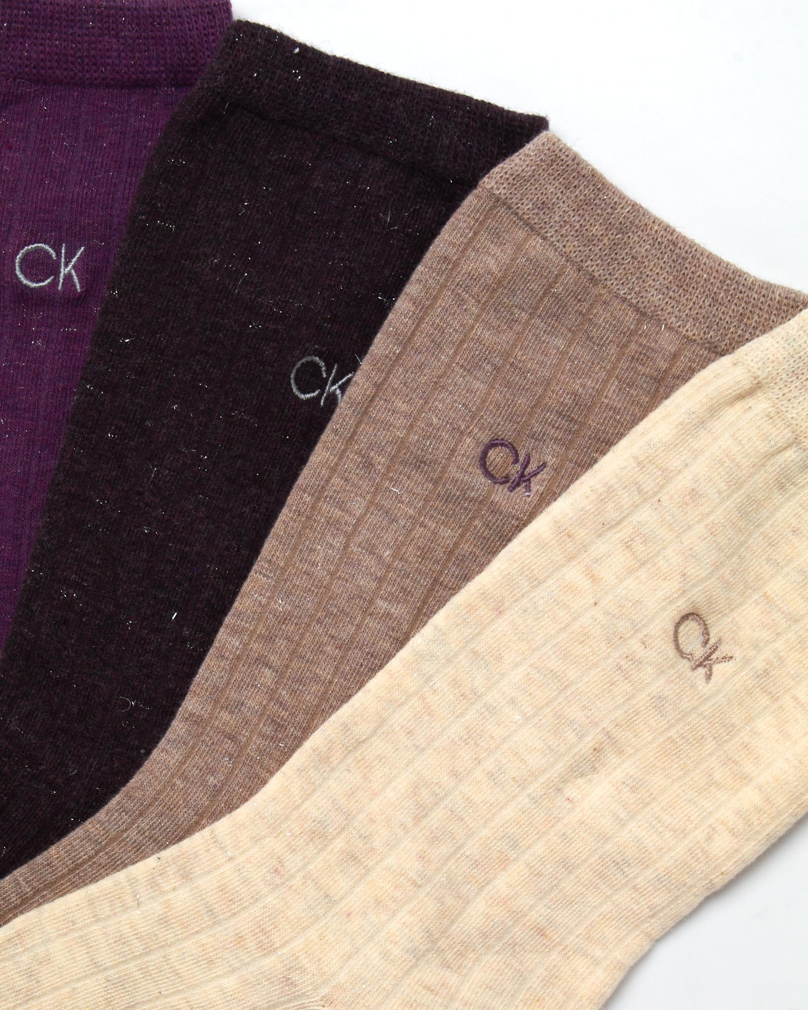 Calvin Klein Calcetines para mujer, paquete de 3/4 unidades, de algodón peinado, suaves, acanalados, a media pantorrilla, para mujer (tallas 4-10)