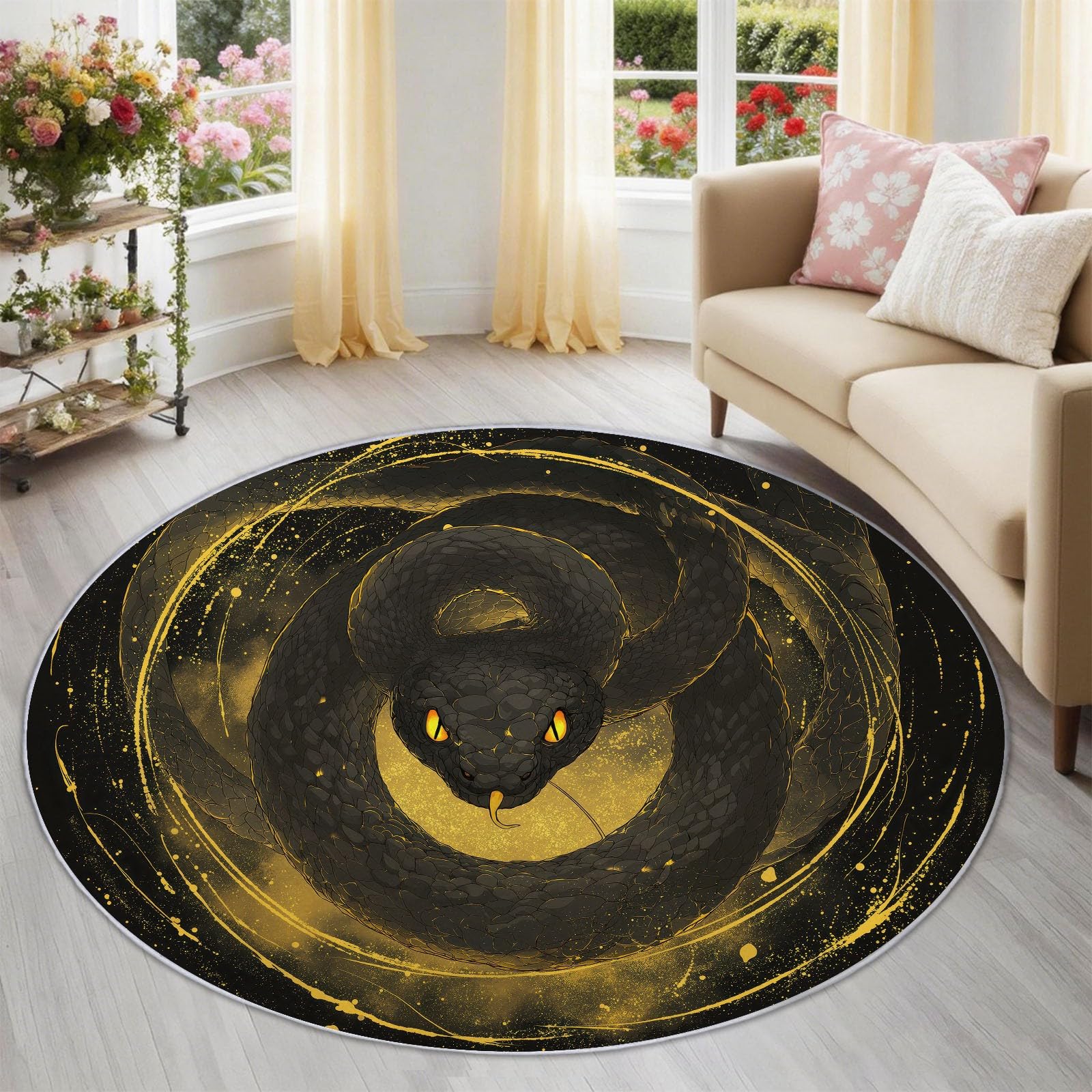 Alfombra de salón de fantasía para juegos zona infantil redonda y lavable de 120cm