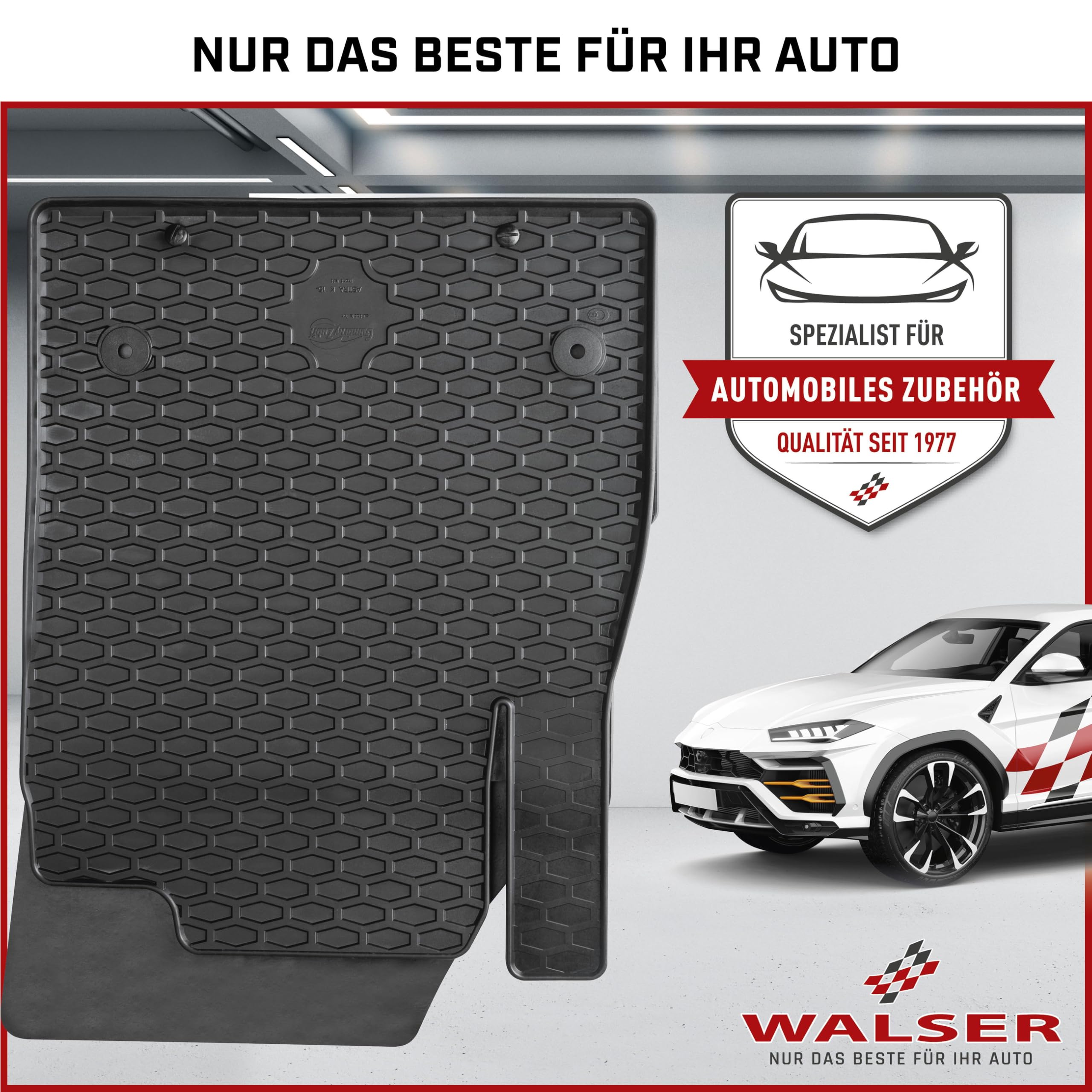 Walser DirtGuard Gumowe dywaniki samochodowe kompatybilne z BMW X1 (E84) 03/2009-06/2015, BMW 1 (E87) 02/2003-01/2013, w 100% dopasowane dywaniki samochodowe, wytrzymałe uniwersalne dywaniki