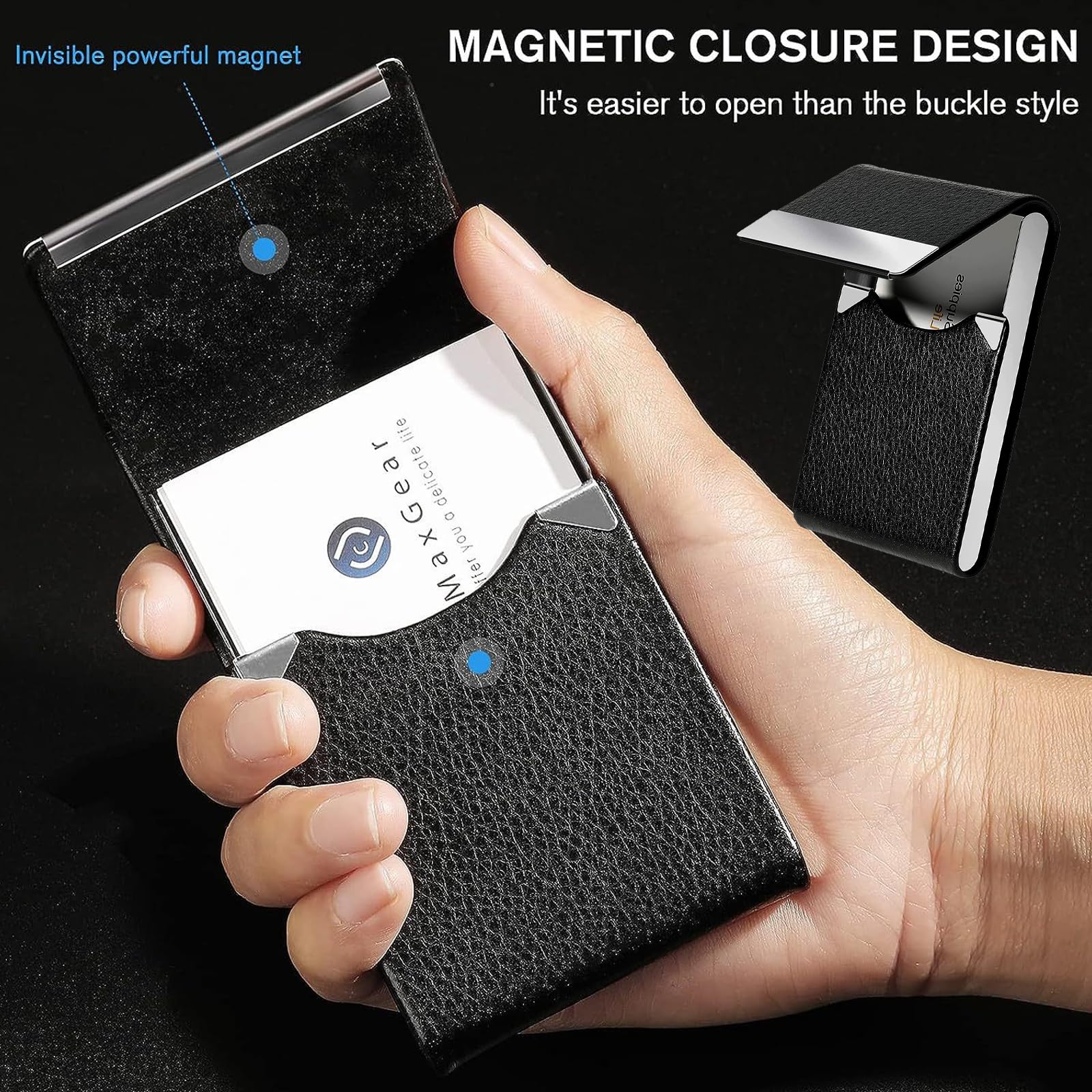 DKDDSSS 2 PCS Business Card Holder, Business Card Case Pocket, Business Name Card Holder, Credit Card Holder - Image 4
