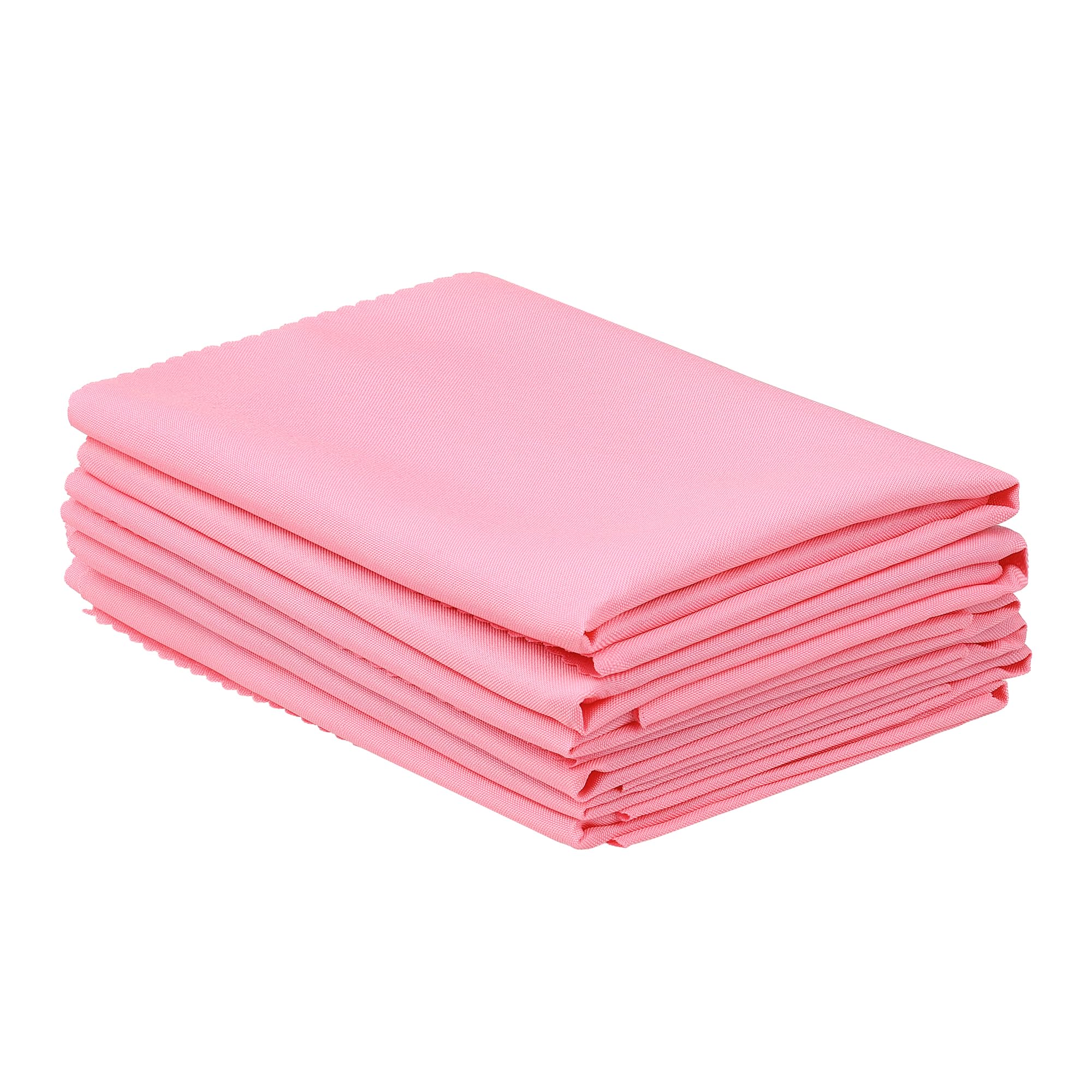 uxcell Polyester Cloth Napkins, 6 Pack Solid Washable Fabric Napkins, Perfect for Weddings, Parties, Holiday Dinner Pink 48x48cm