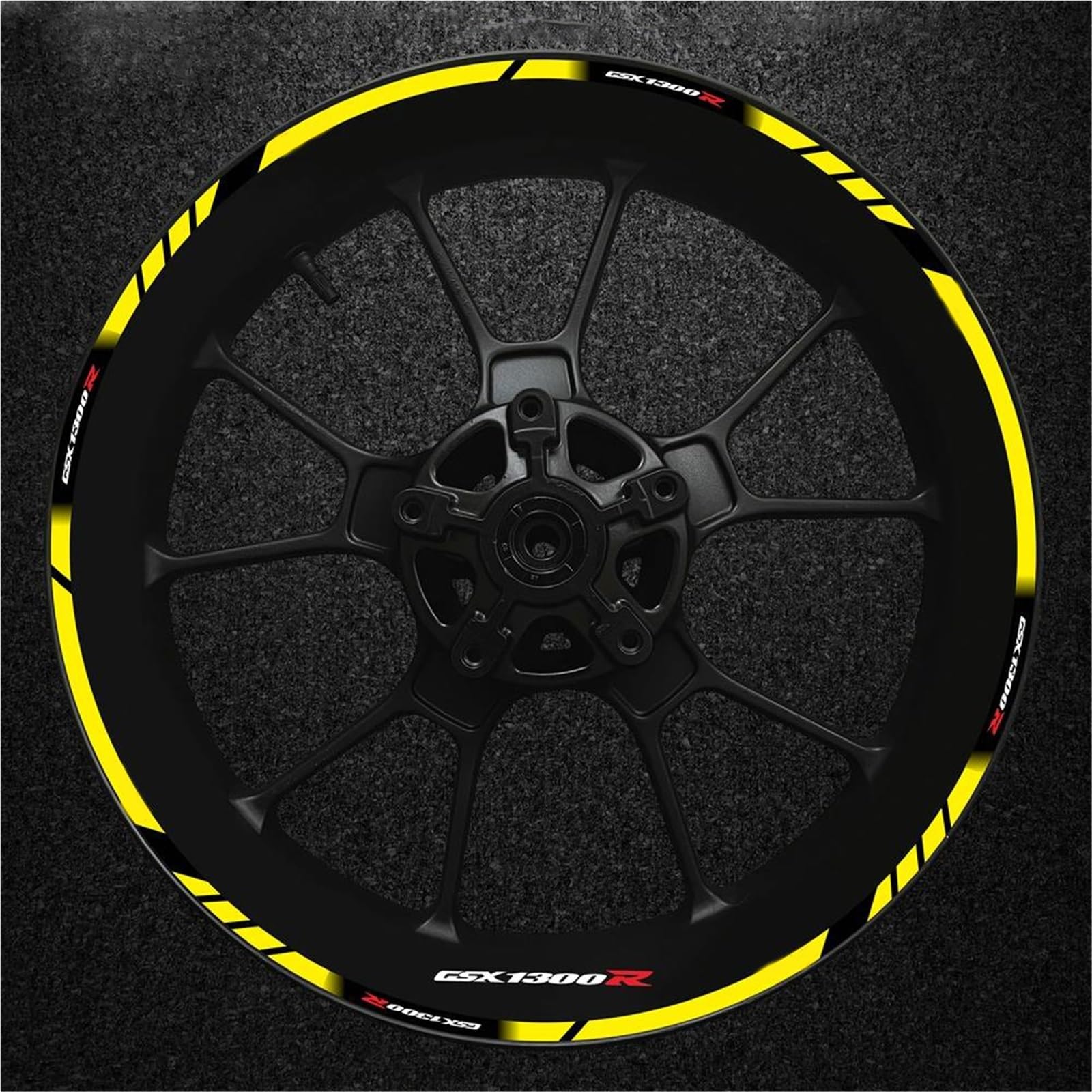 Decorative Stickers Wheel Hub Stickers Motorcycle Tire Rims and Rim Modification Reflective for Suzuki Gsx-r1300 for Hayabusa GsxR1300r(Light Yellow)