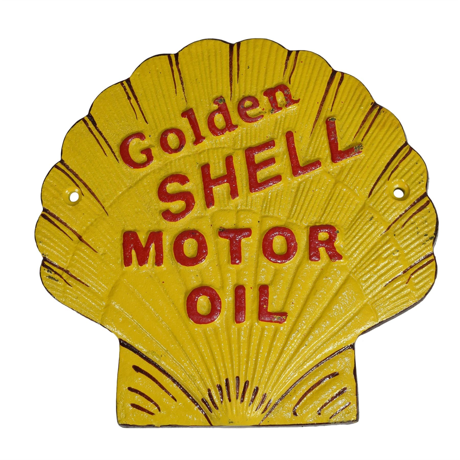 Shell Shaped Shell Oil Sign Fuel Cast Iron Sign Plaque Wall Garage Petrol Garage