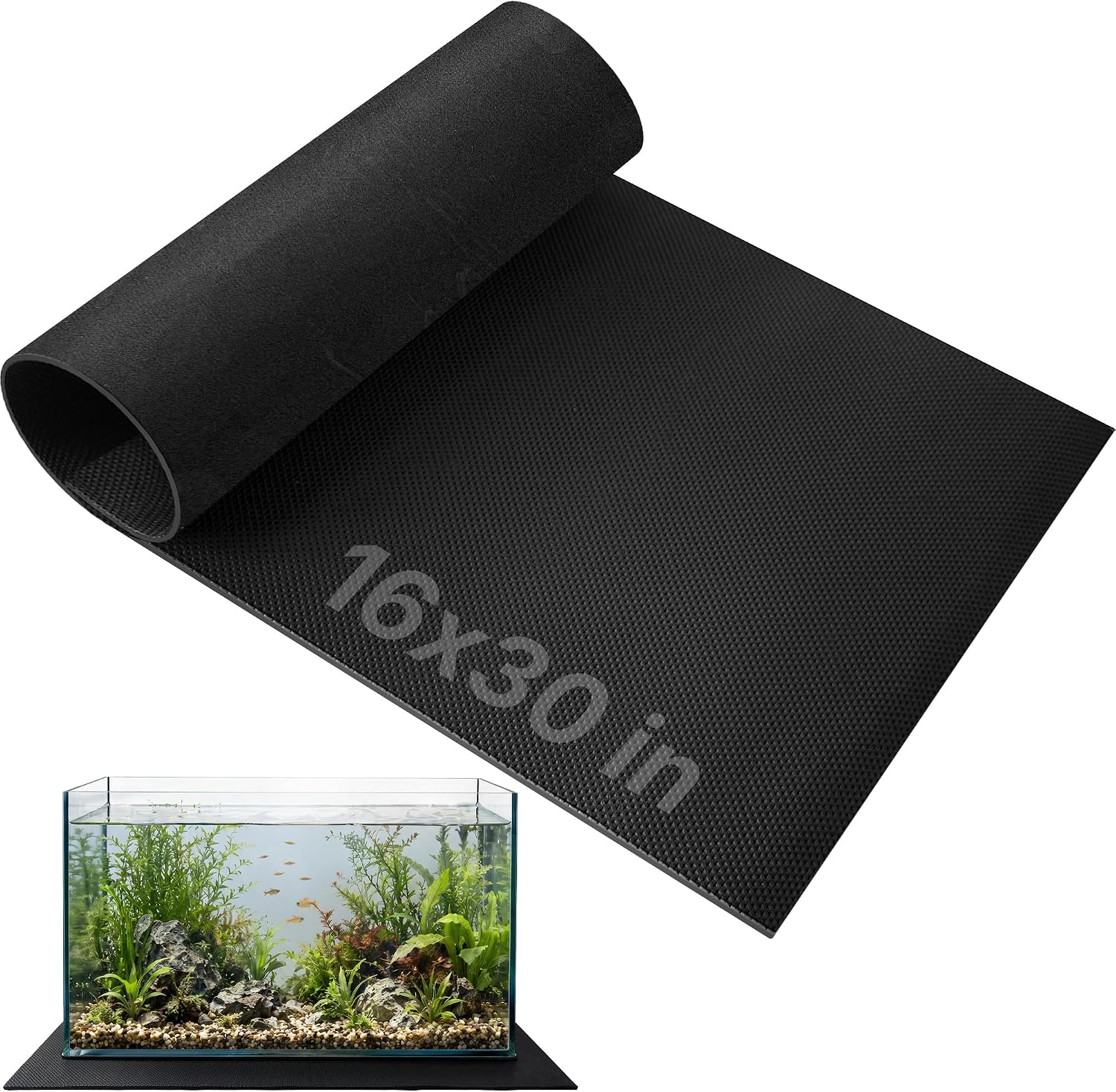 Aquarium Leveling Mat 16" X 30" X 0.2" EVA Aquarium Foam Leveling Mat, Non-Slip Shockproof Fish Tank Mat for Under Tank for Glass Fish/Turtle Tank Protection