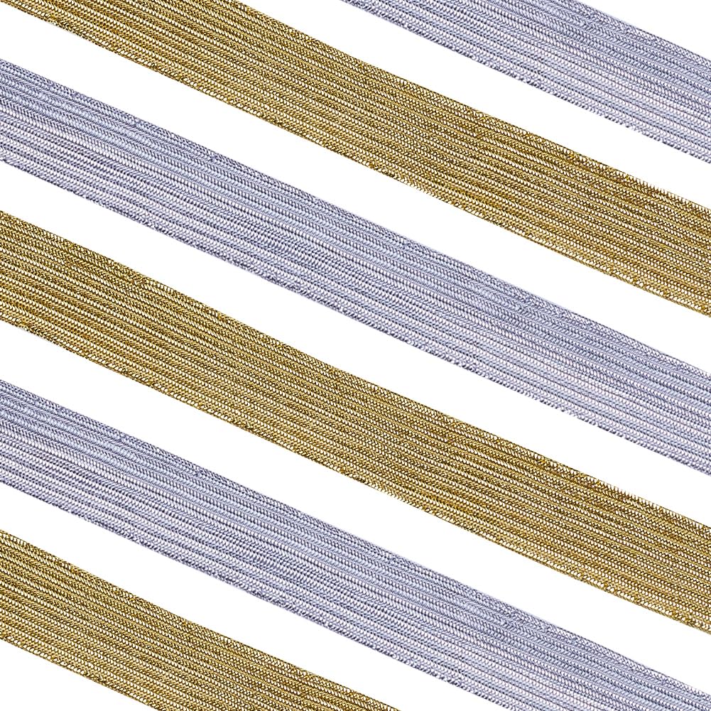 GORGECRAFT Silver Glitter Elastic Band - 12 Yards, 0.98in/2.5cm Wide, Metallic Stretch Ribbon For Crafts, Clothing, DIY