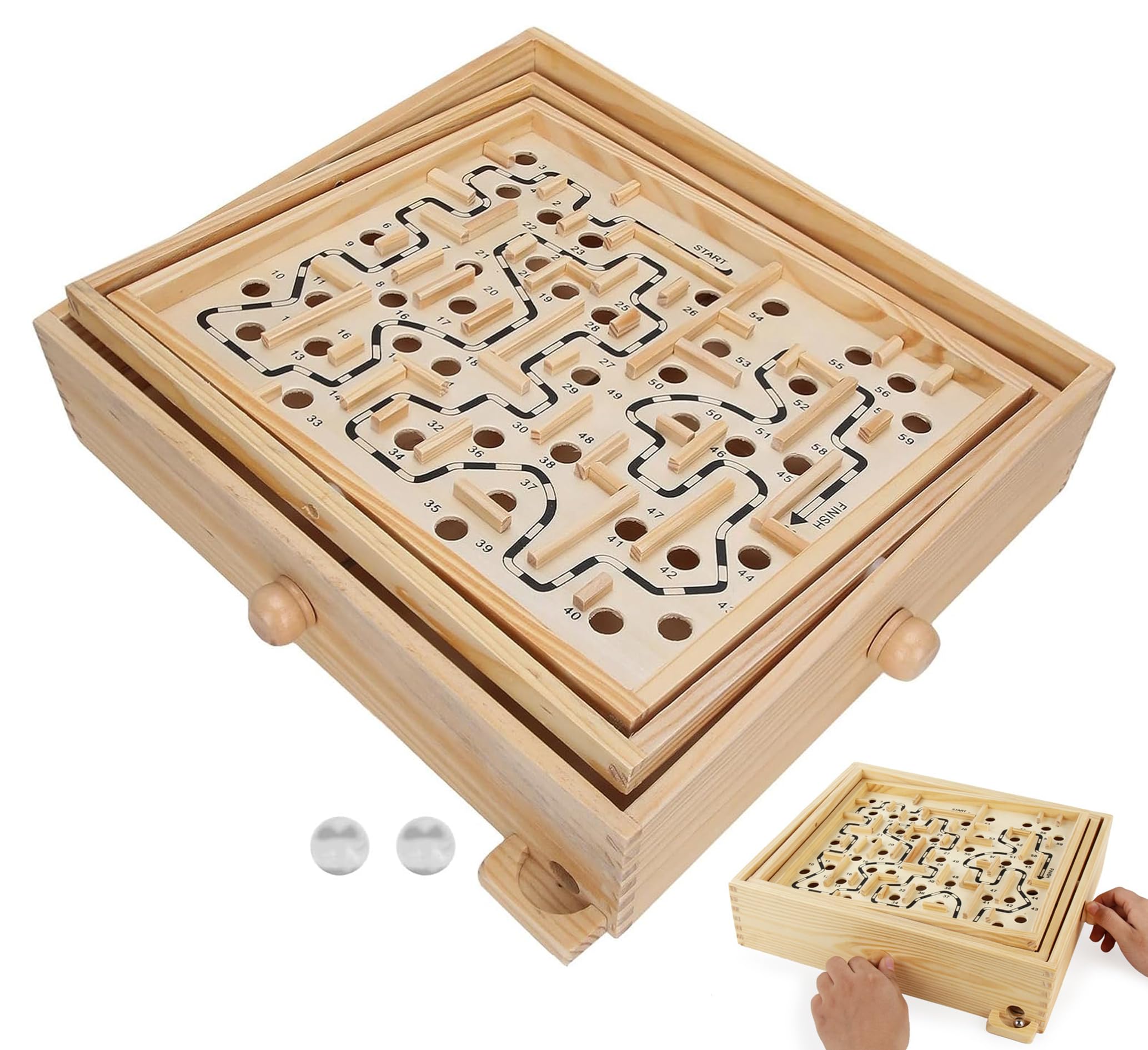 Wooden Ball Games Brio Labyrinth Game Coordinated Developmen Wooden Ball Game Maze Educational Labyrinth Puzzle for Dementia Adults Kids Maze