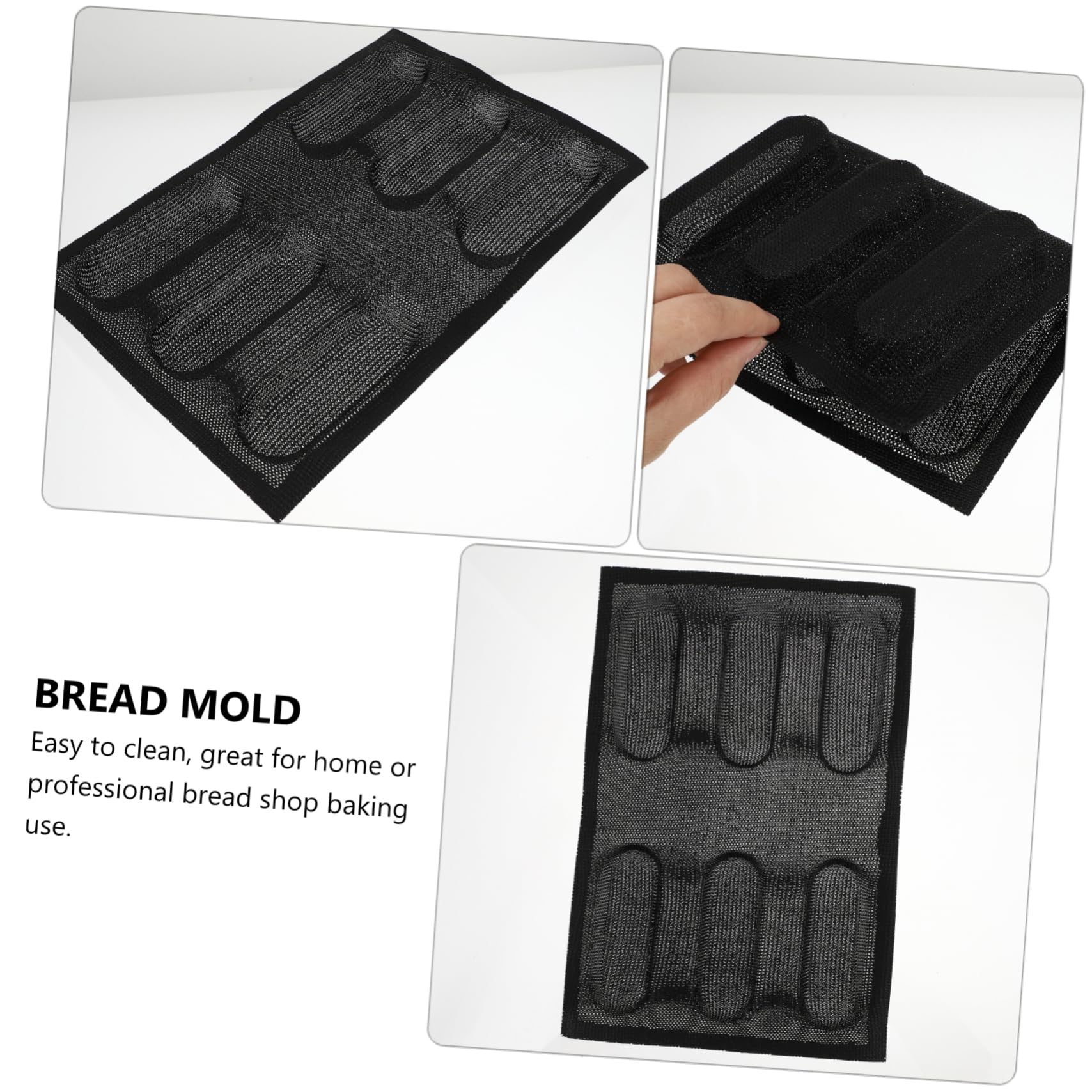 HEMOTON 3piezas Molde De Pan De Silicona No Stick y Transpirable Para Hornear Herramienta De Cocina Para Repostería Casa Color Negro
